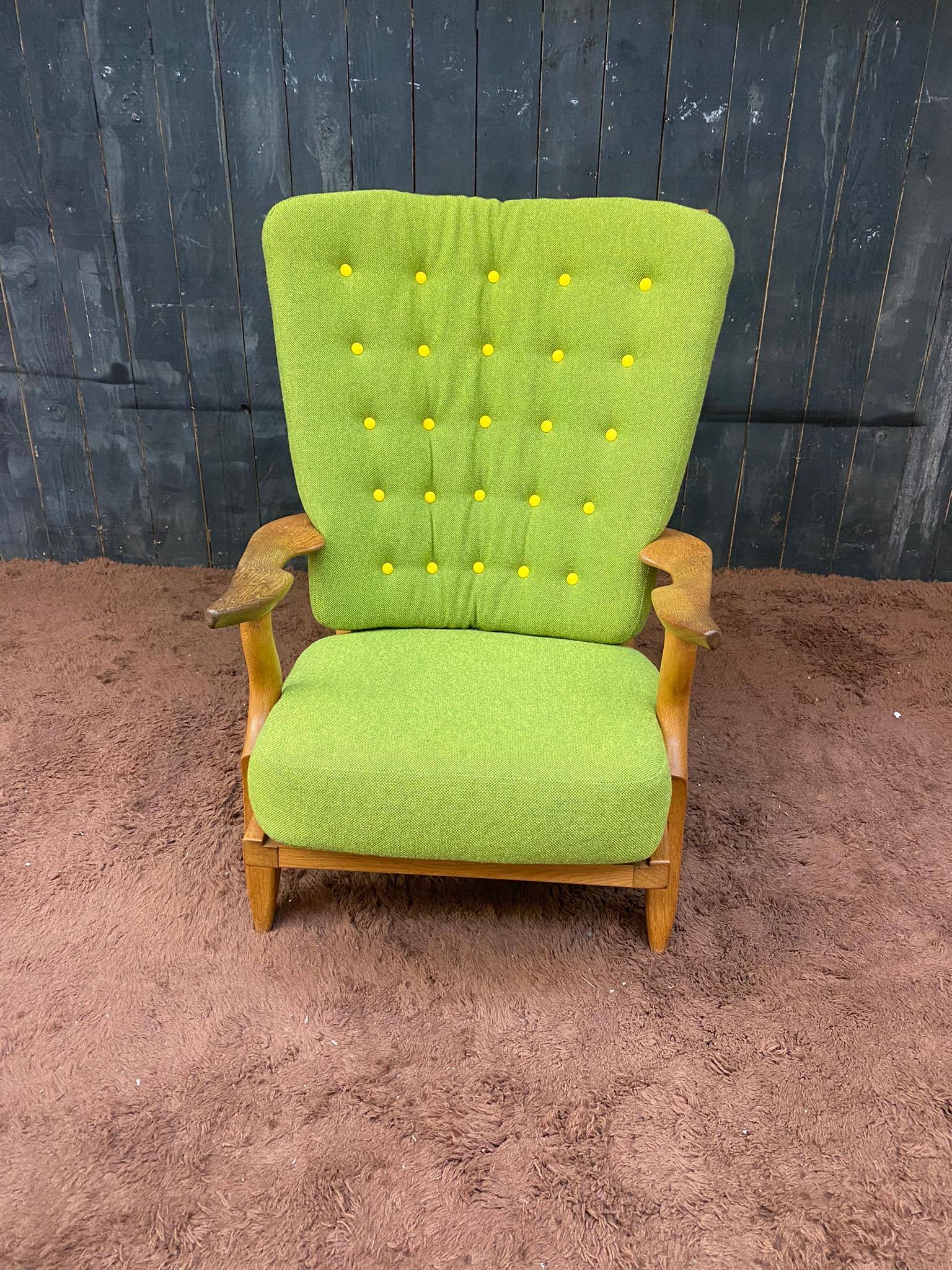 Guillerme et Chambron, 1970 fauteuil en chêne 