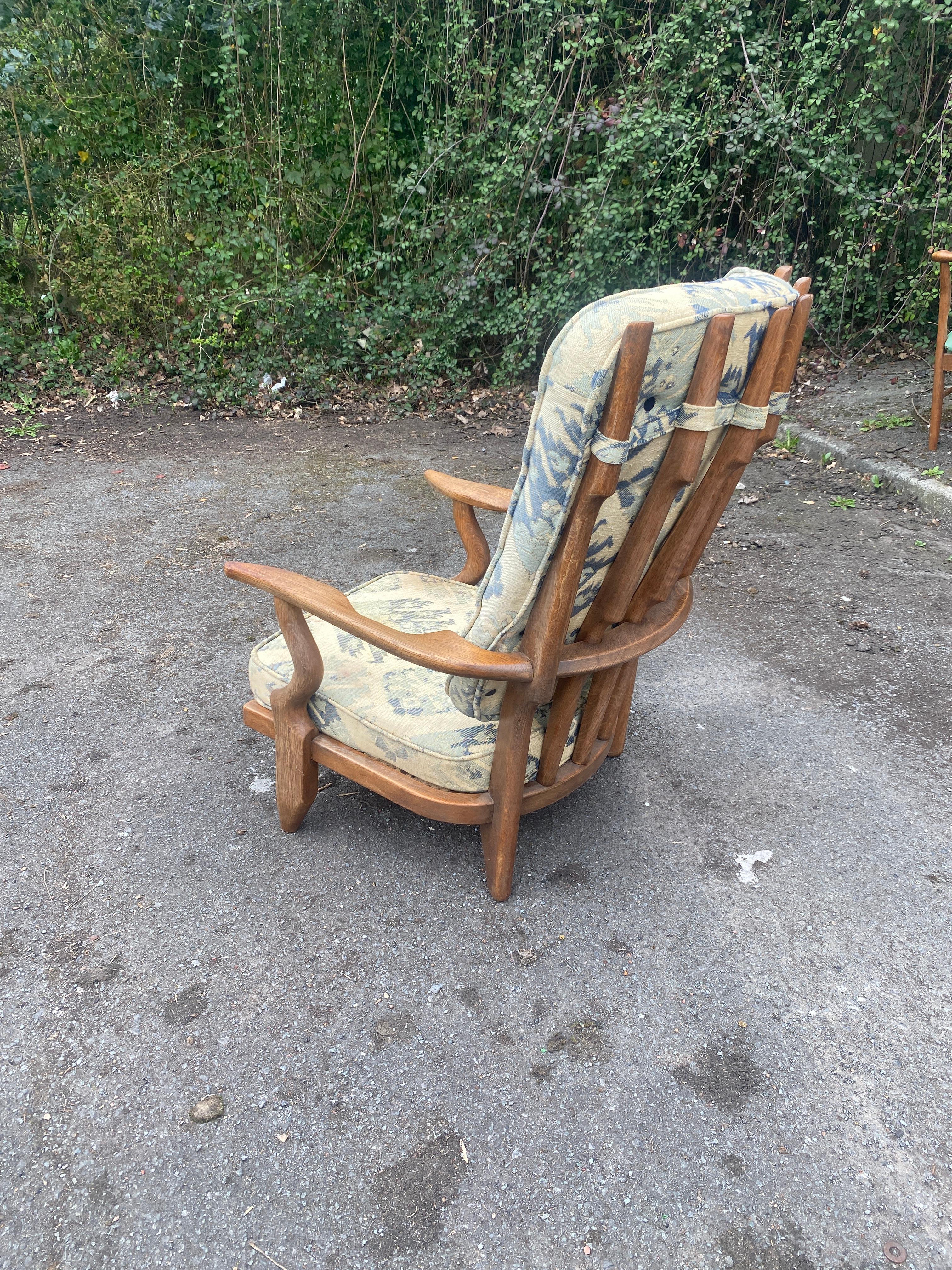 Guillerme et Chambron, 1970 Fauteuil « grand repos » édité par Votre Maison en vente 1