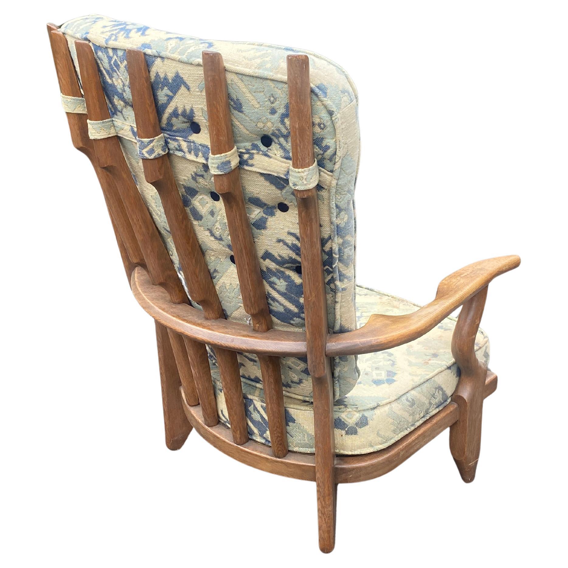Guillerme et Chambron, 1970 Oak Armchair "grand repos" Edited by Votre Maison