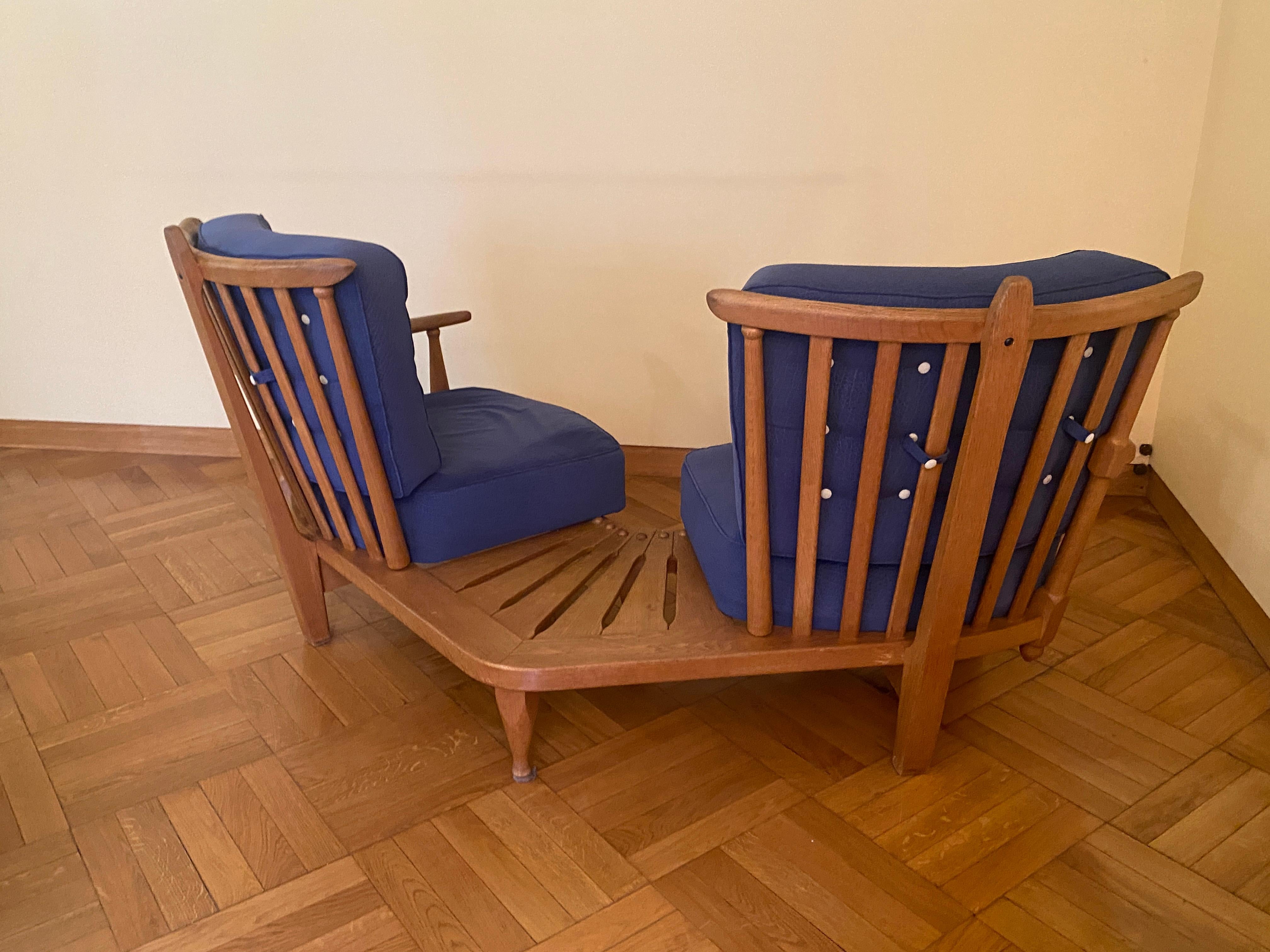 Guillerme et Chambron, 1970 Sofá Oak Editado por Votre Maison Moderno de mediados de siglo en venta