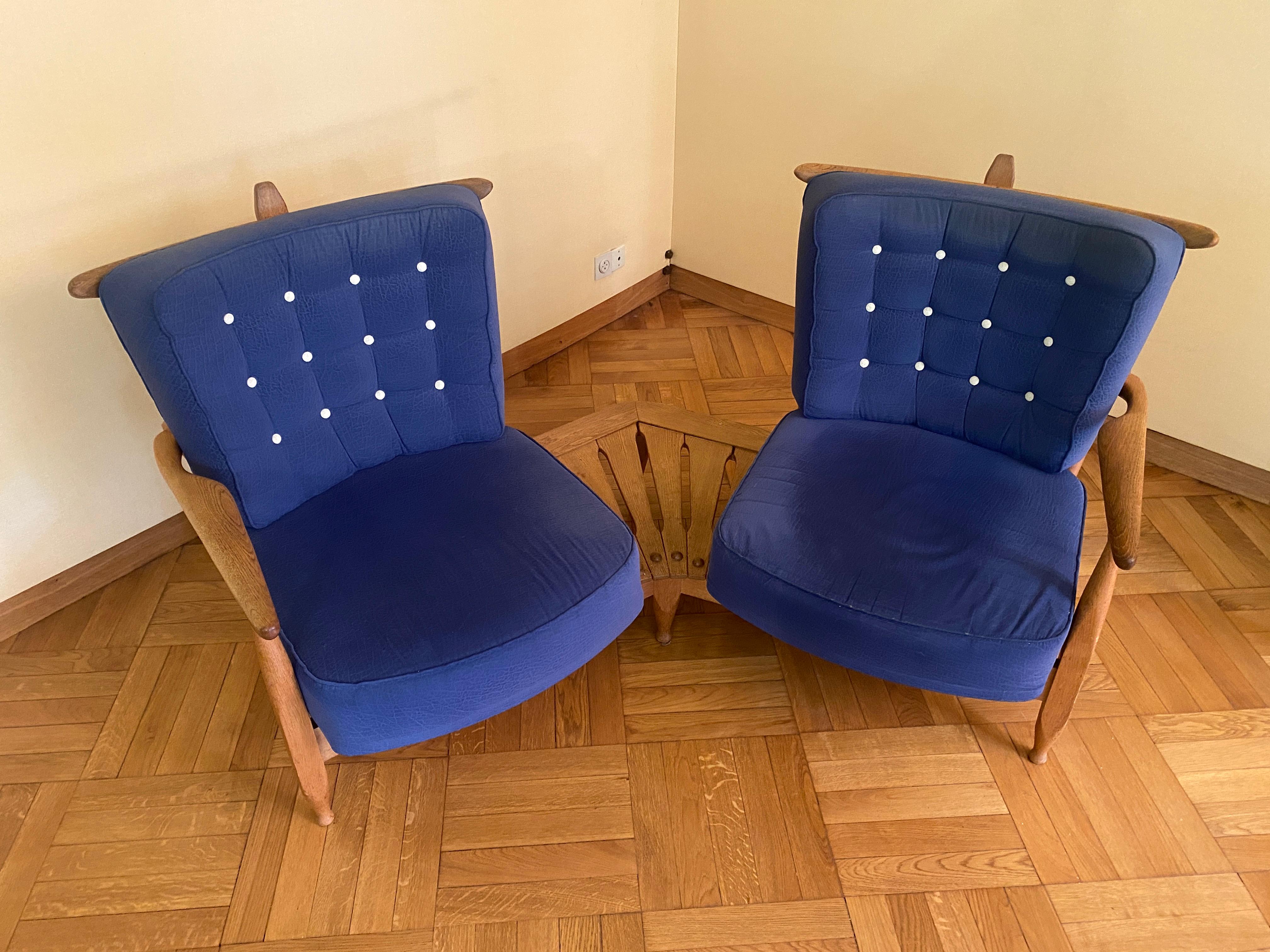 Guillerme et Chambron, 1970 Sofá Oak Editado por Votre Maison finales del siglo XX en venta