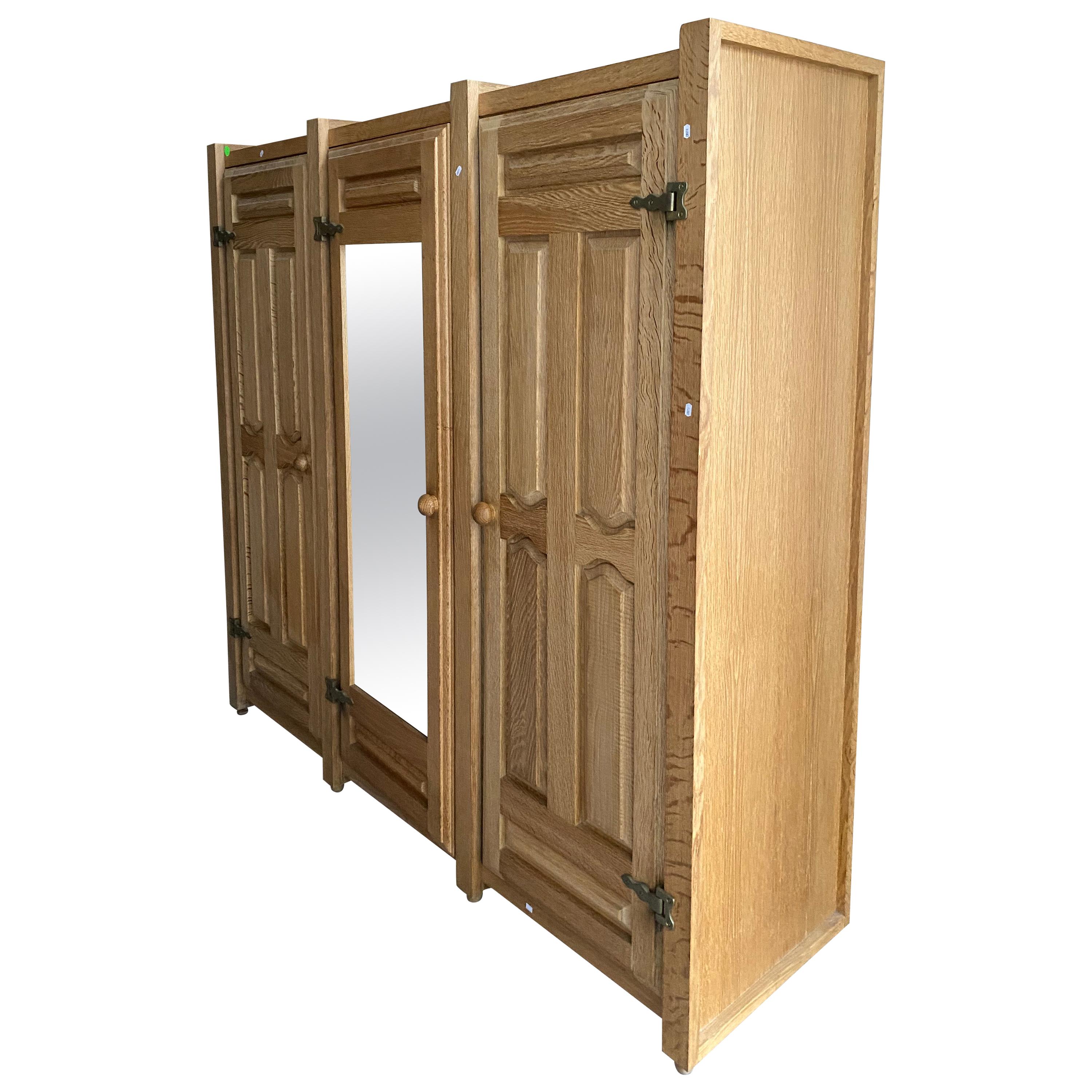 Guillerme et Chambron, 1970 Oak Wardrobe, Votre Maison Edition For Sale