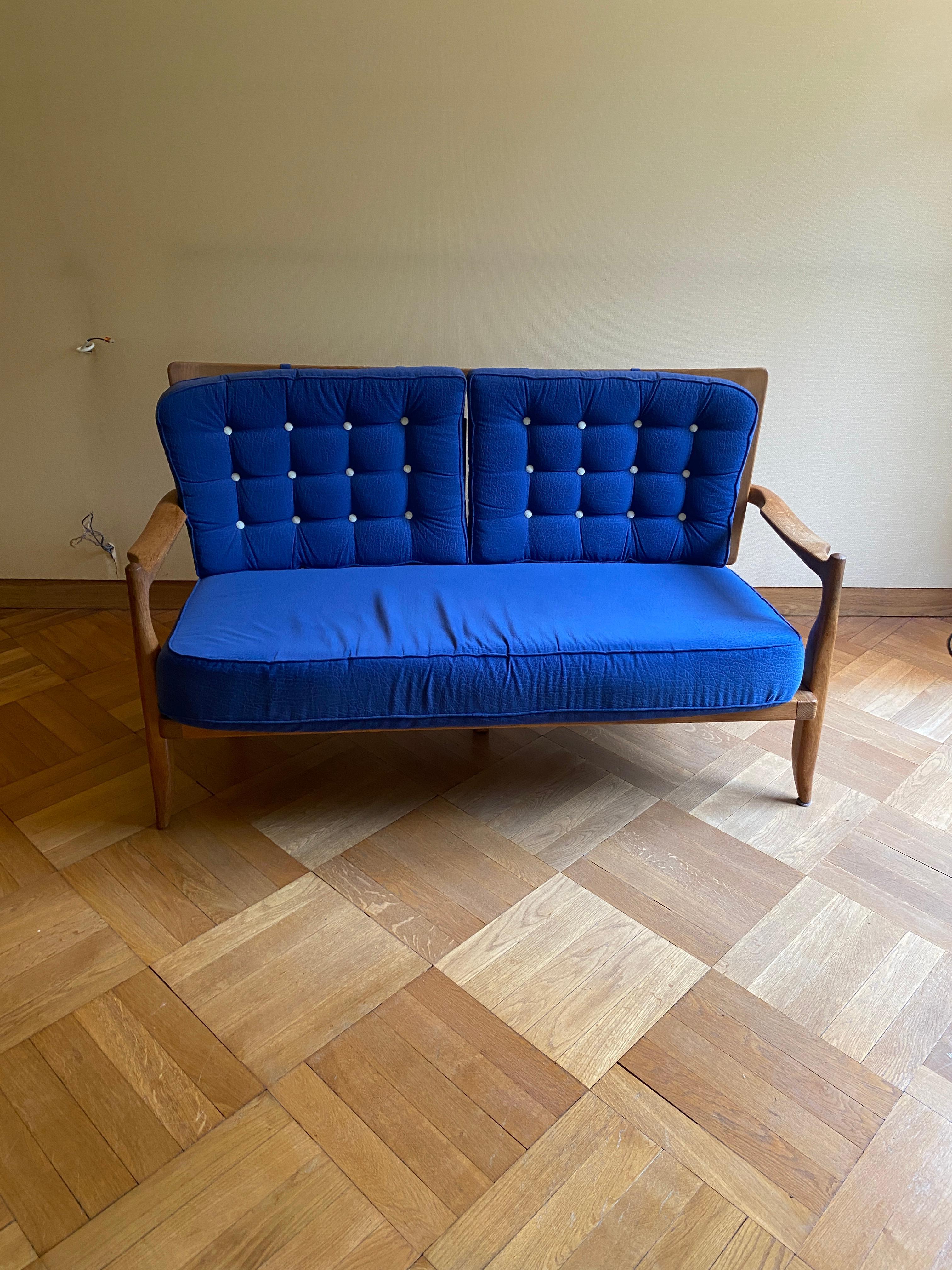 Mid-Century moderno Guillerme et Chambron, divano 