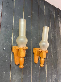 Guillerme et Chambron 2 Wall Sconces En Chene, Edition Votre Maison