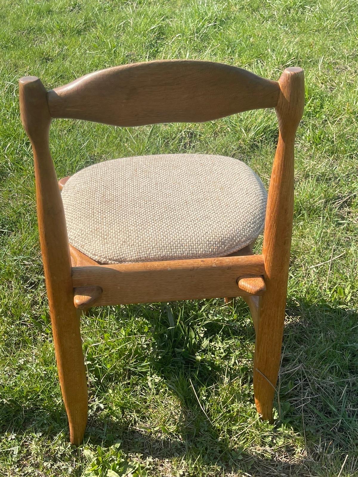 Mid-Century Modern Guillerme et Chambron 4 Chairs in Oak 