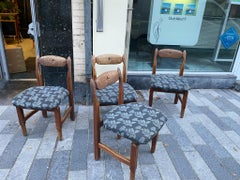 Guillerme et Chambron, 4 Oak Chairs, Edition Votre Maison, circa 1970