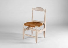 Guillerme et Chambron, 6 sedie da pranzo in Oak lucidato, Francia, metà del XX secolo