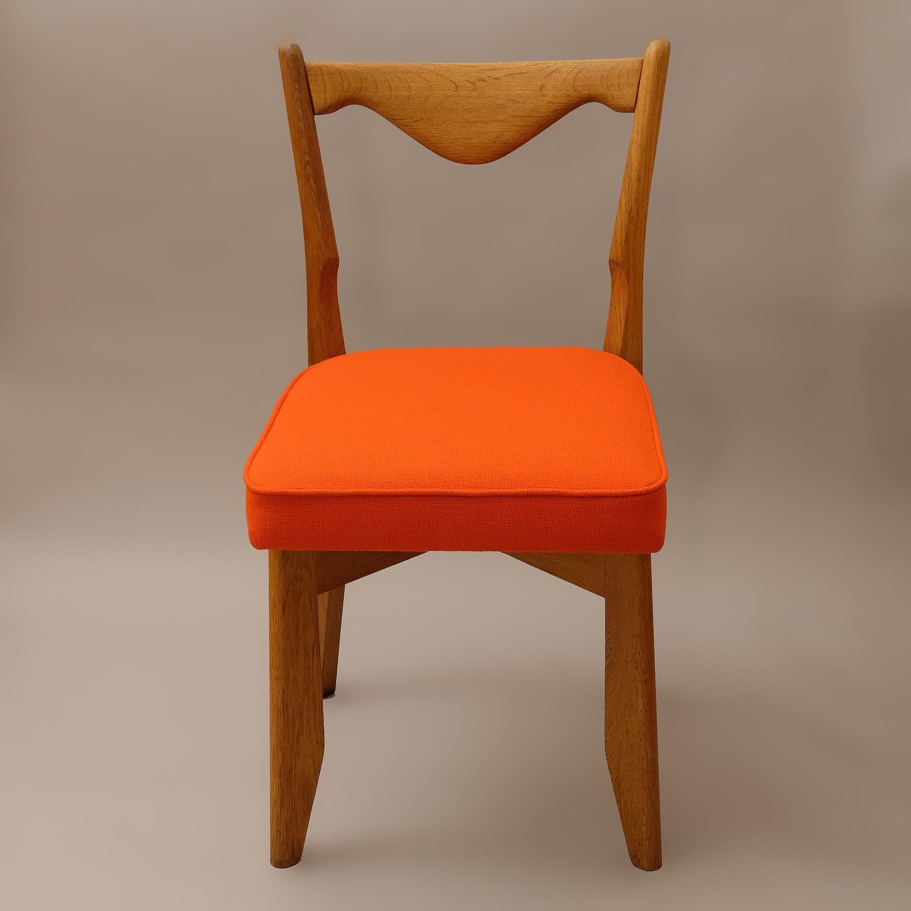 French Guillerme et Chambron, a Set of Six Chairs, 1960s