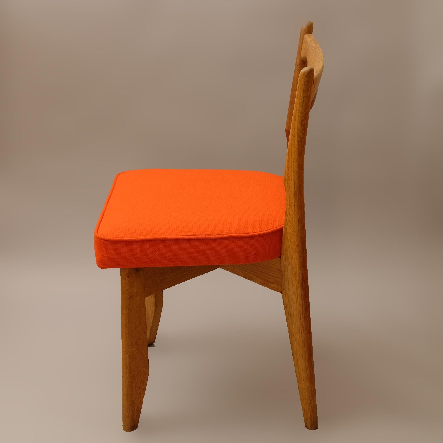 Carved Guillerme et Chambron, a Set of Six Chairs, 1960s