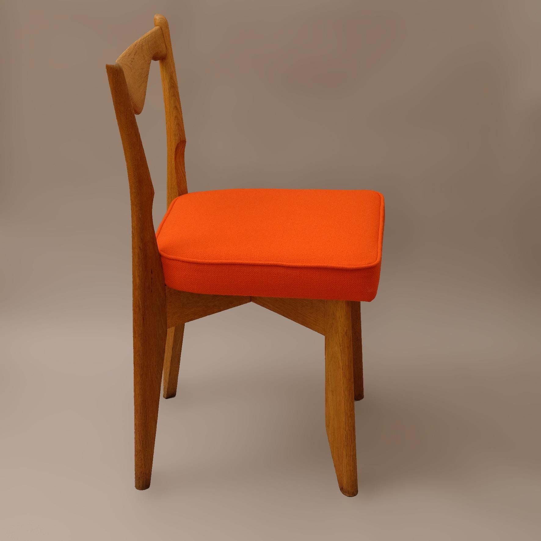 Guillerme et Chambron, a Set of Six Chairs, 1960s In Excellent Condition In Paris, FR