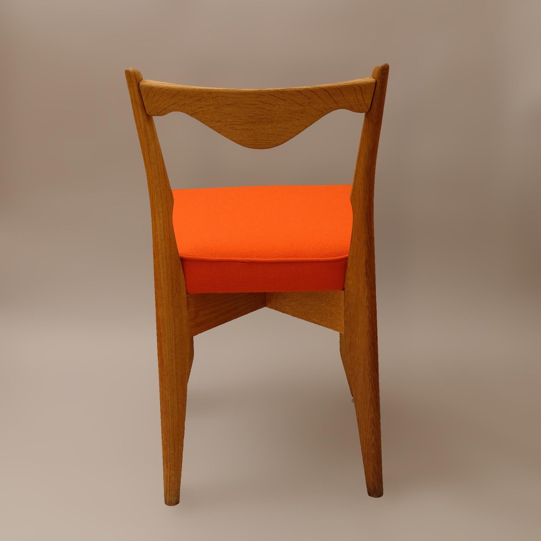 Mid-20th Century Guillerme et Chambron, a Set of Six Chairs, 1960s