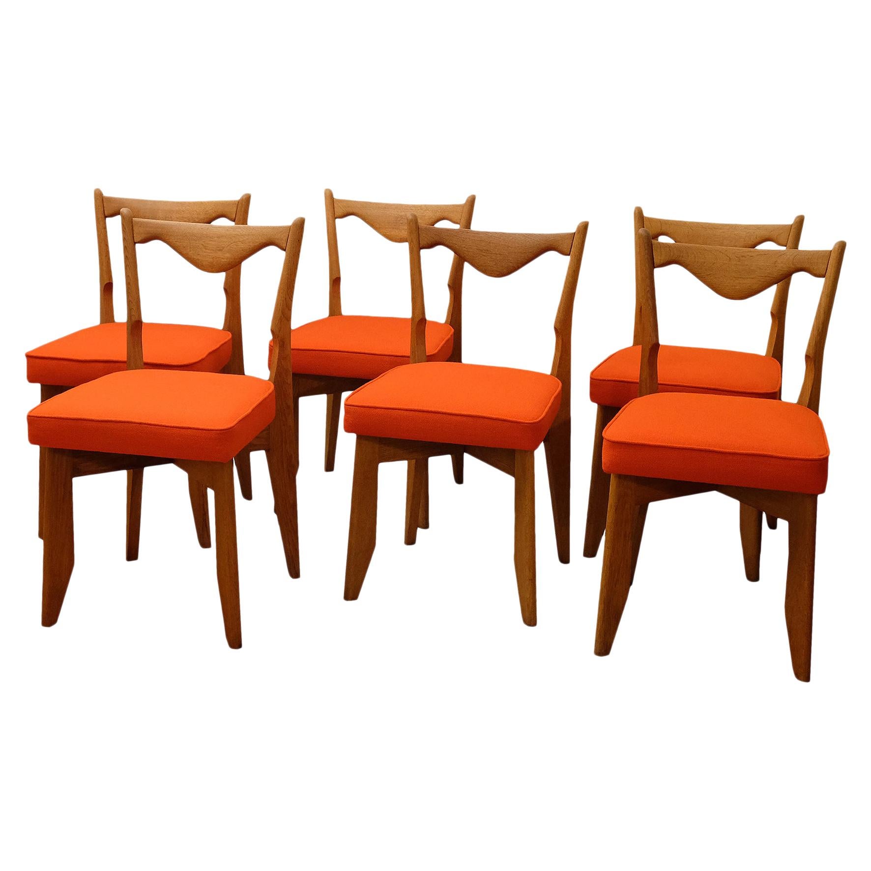 Guillerme et Chambron, a Set of Six Chairs, 1960s