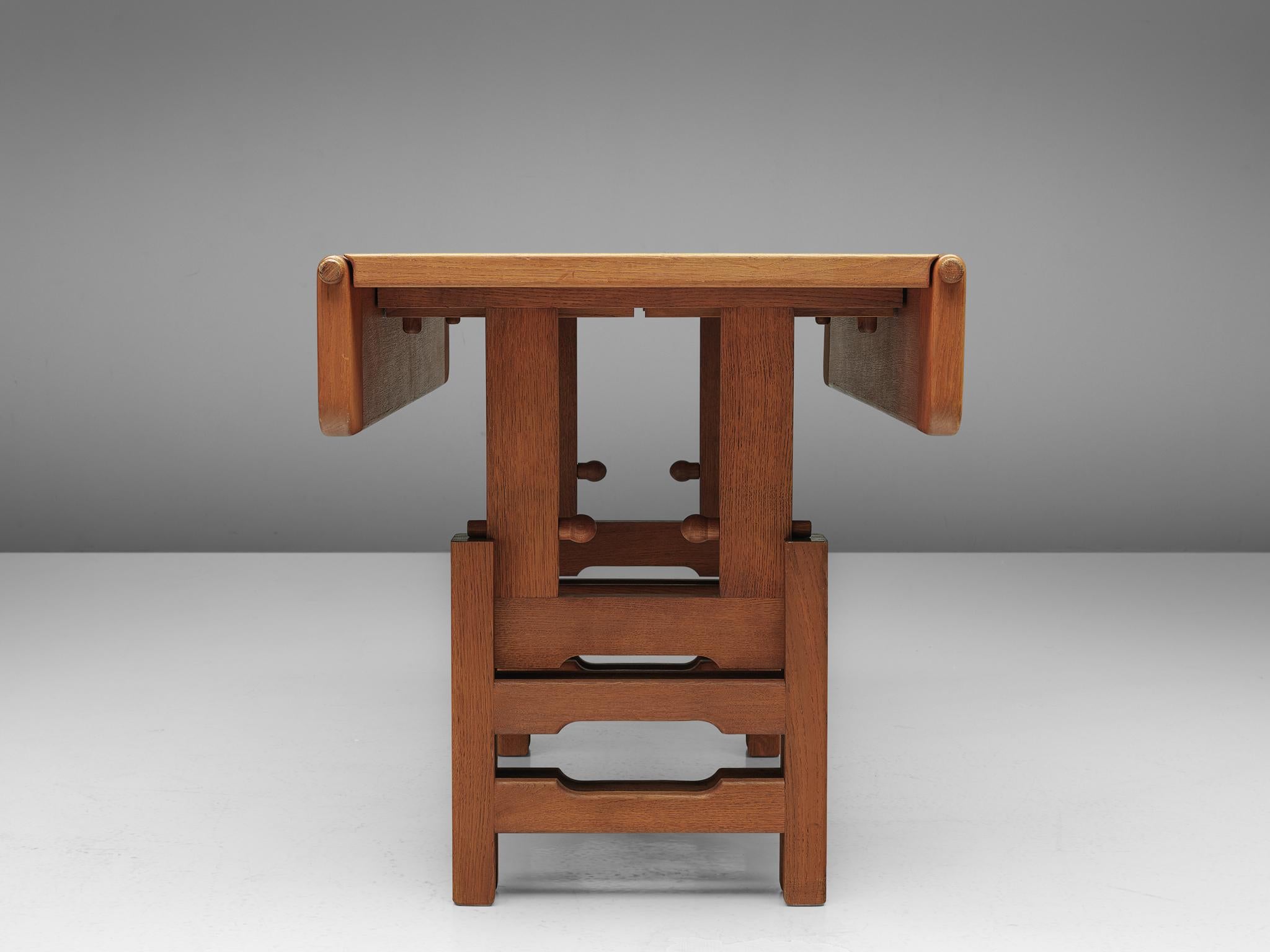 French Guillerme & Chambron Adjustable Table in Oak