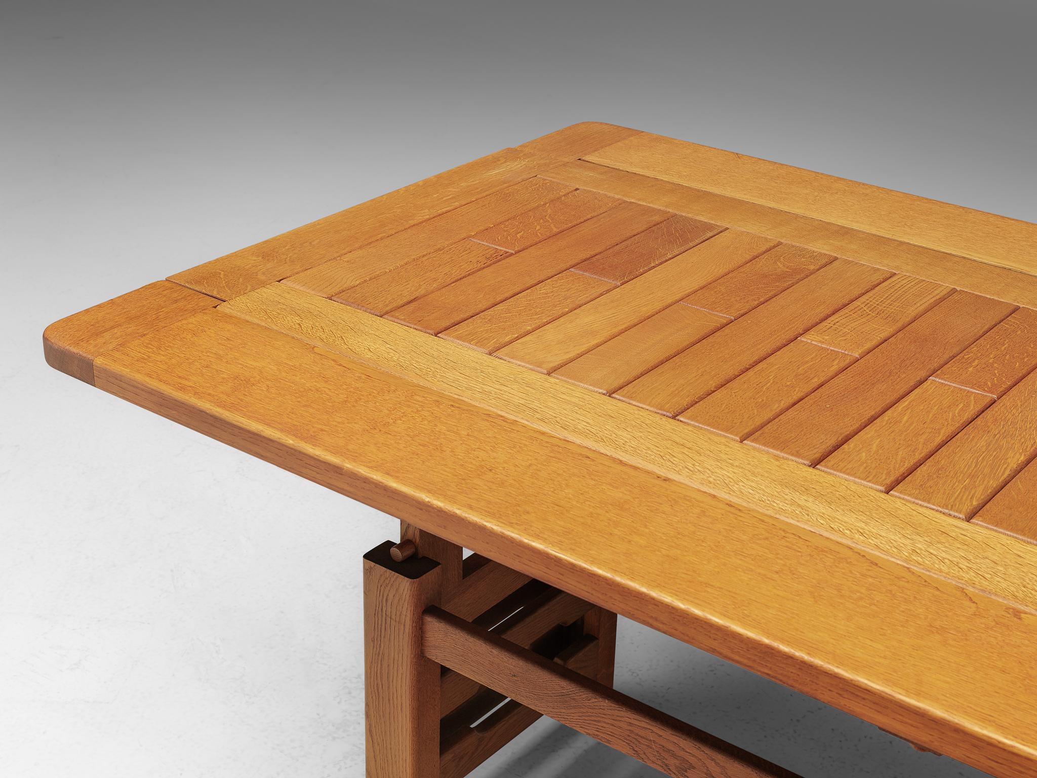 Mid-20th Century Guillerme & Chambron Adjustable Table in Oak
