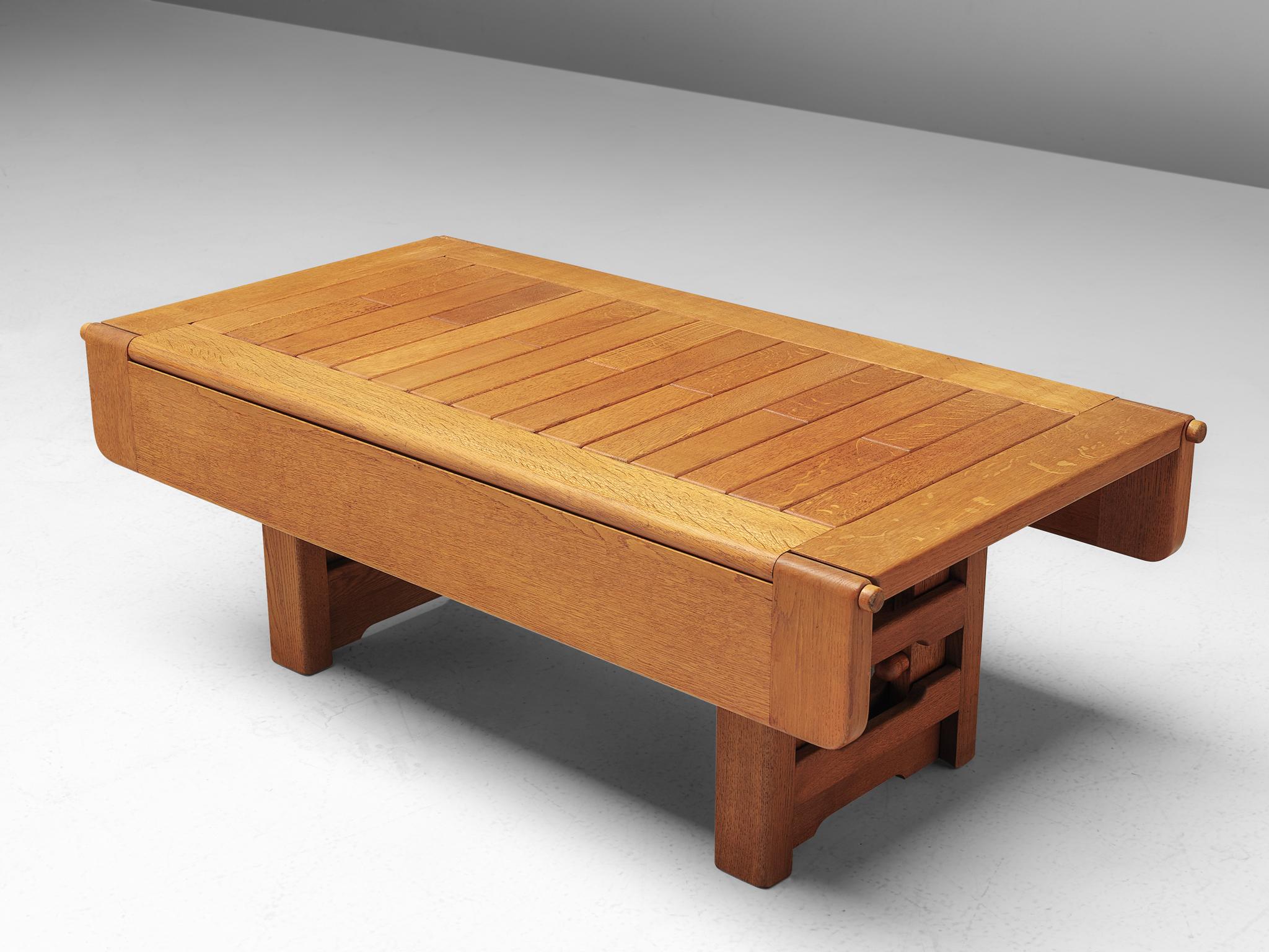 Guillerme & Chambron Adjustable Table in Oak 2