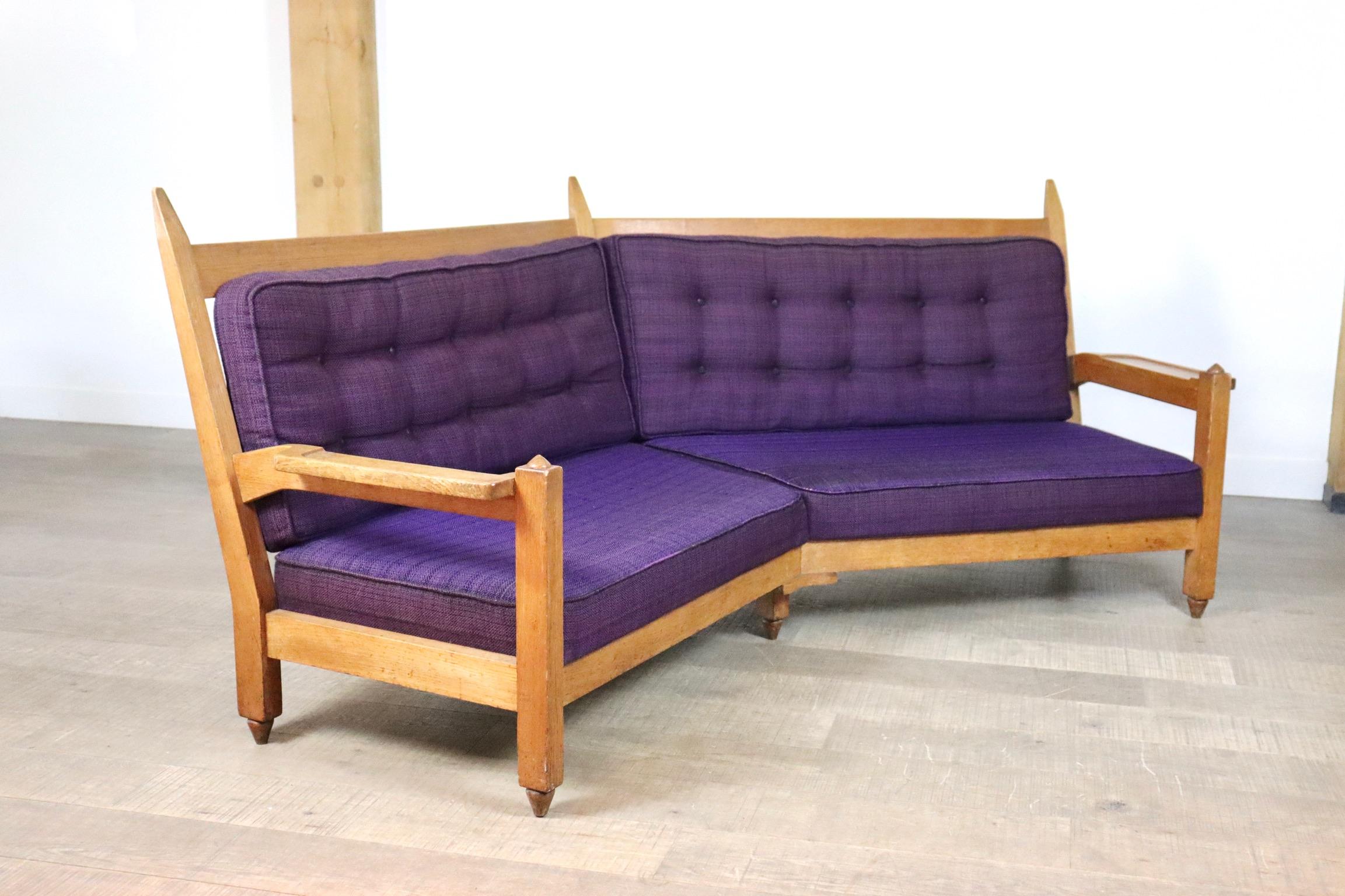 Stunning corner sofa by designers Robert Guillerme and Jacques Chambron for 