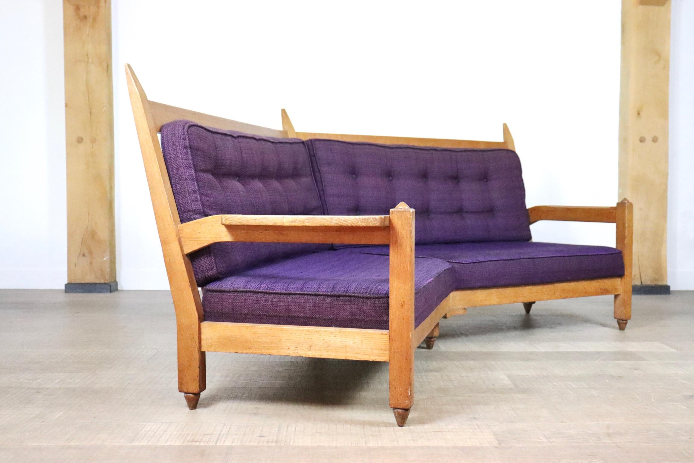 Guillerme et Chambron Angular Corner Sofa for Votre Maison, 1960s For Sale 3