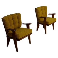 Guillerme et Chambron Arm Chairs, France 1950s