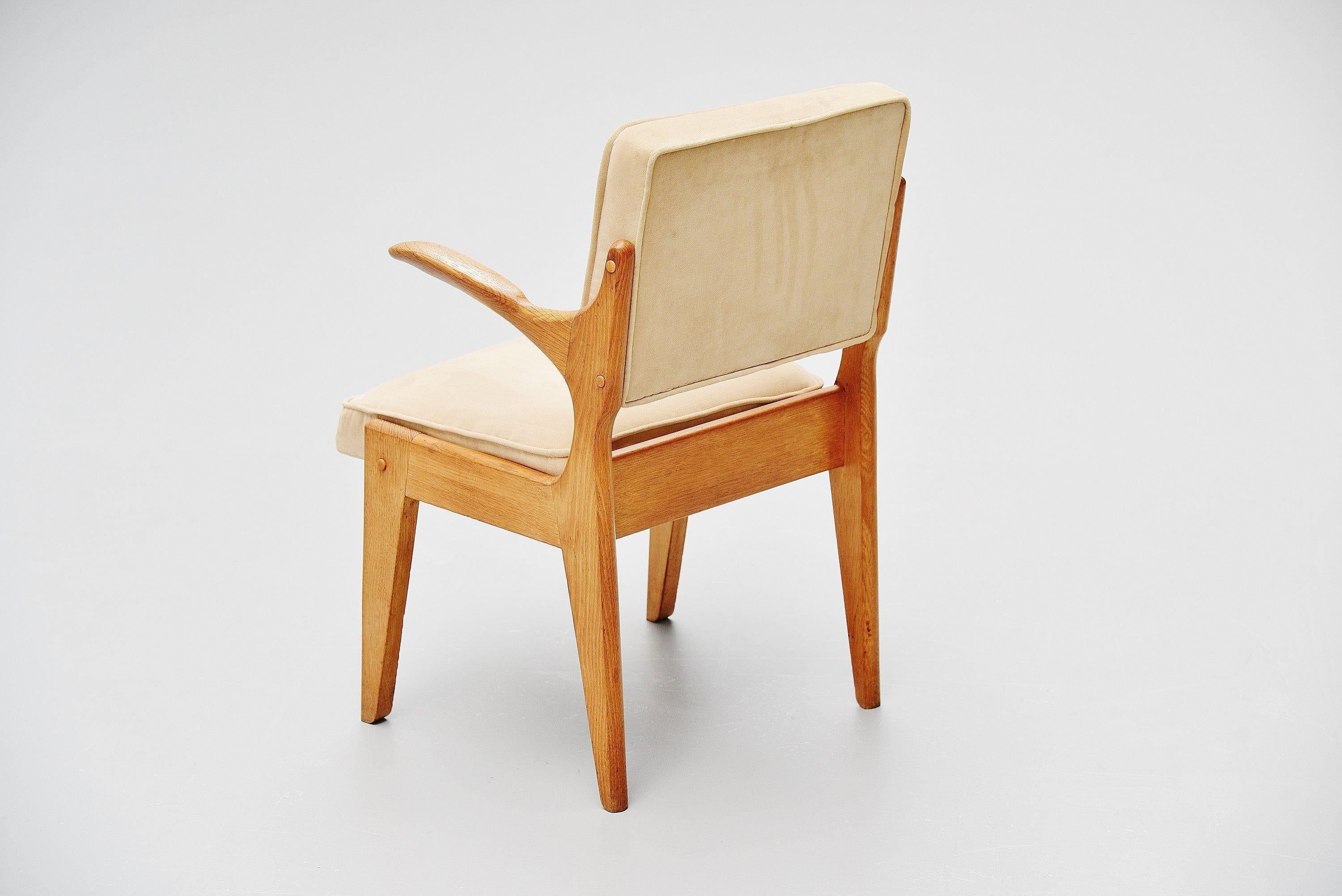 Mid-Century Modern Guillerme et Chambron Armchair, France, 1960