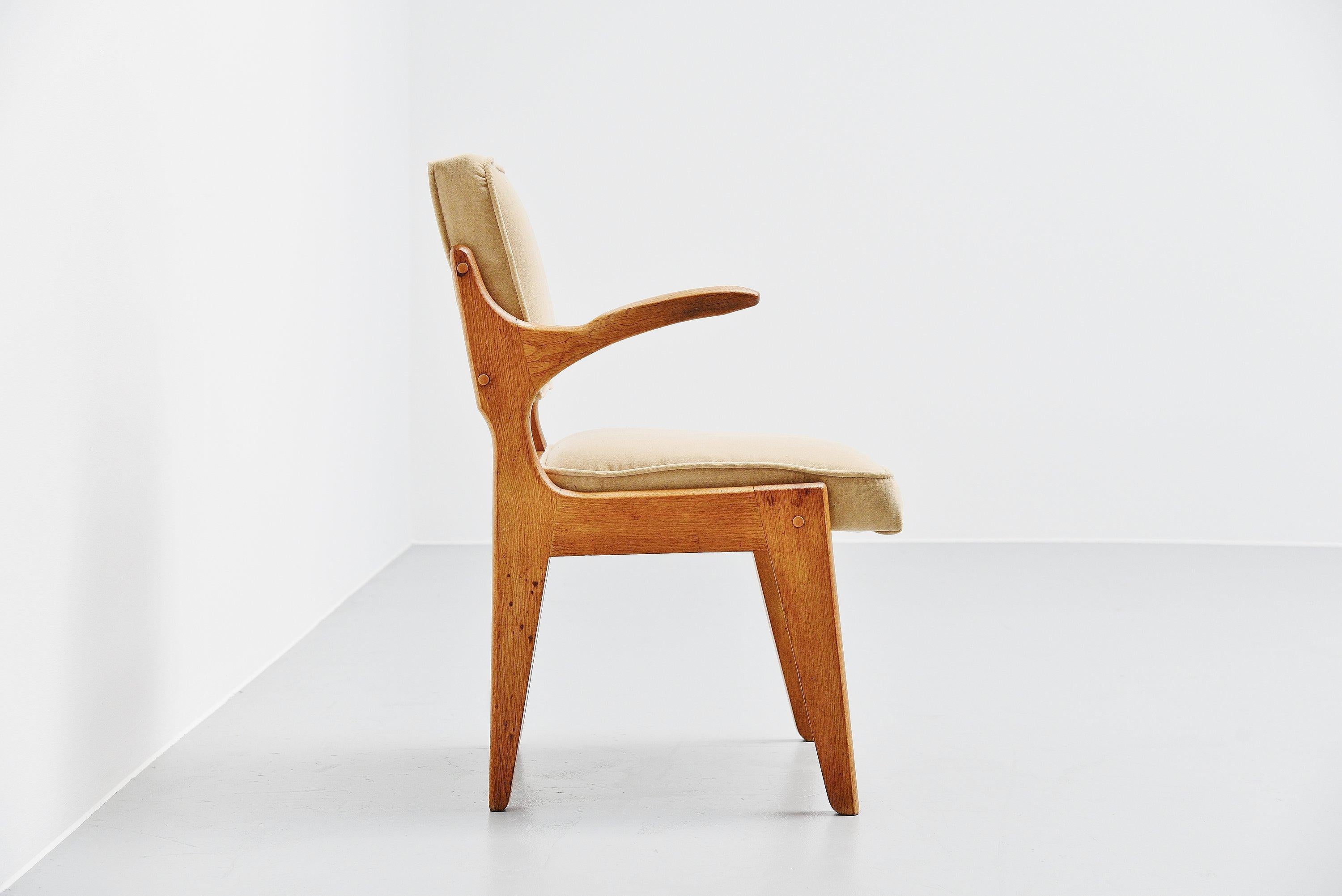 Mid-20th Century Guillerme et Chambron Armchair, France, 1960