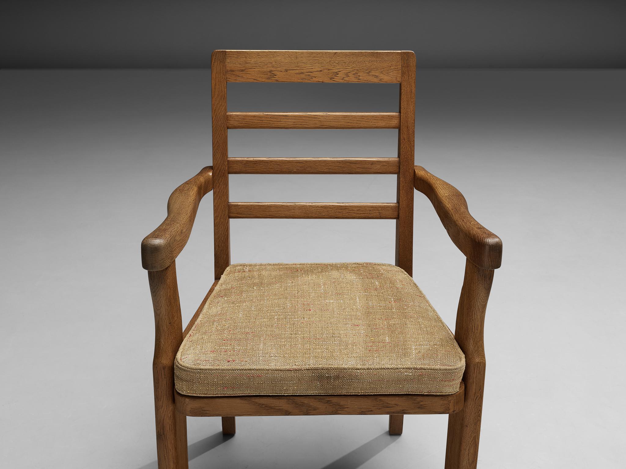 Guillerme & Chambron Armchair in Solid Oak 1