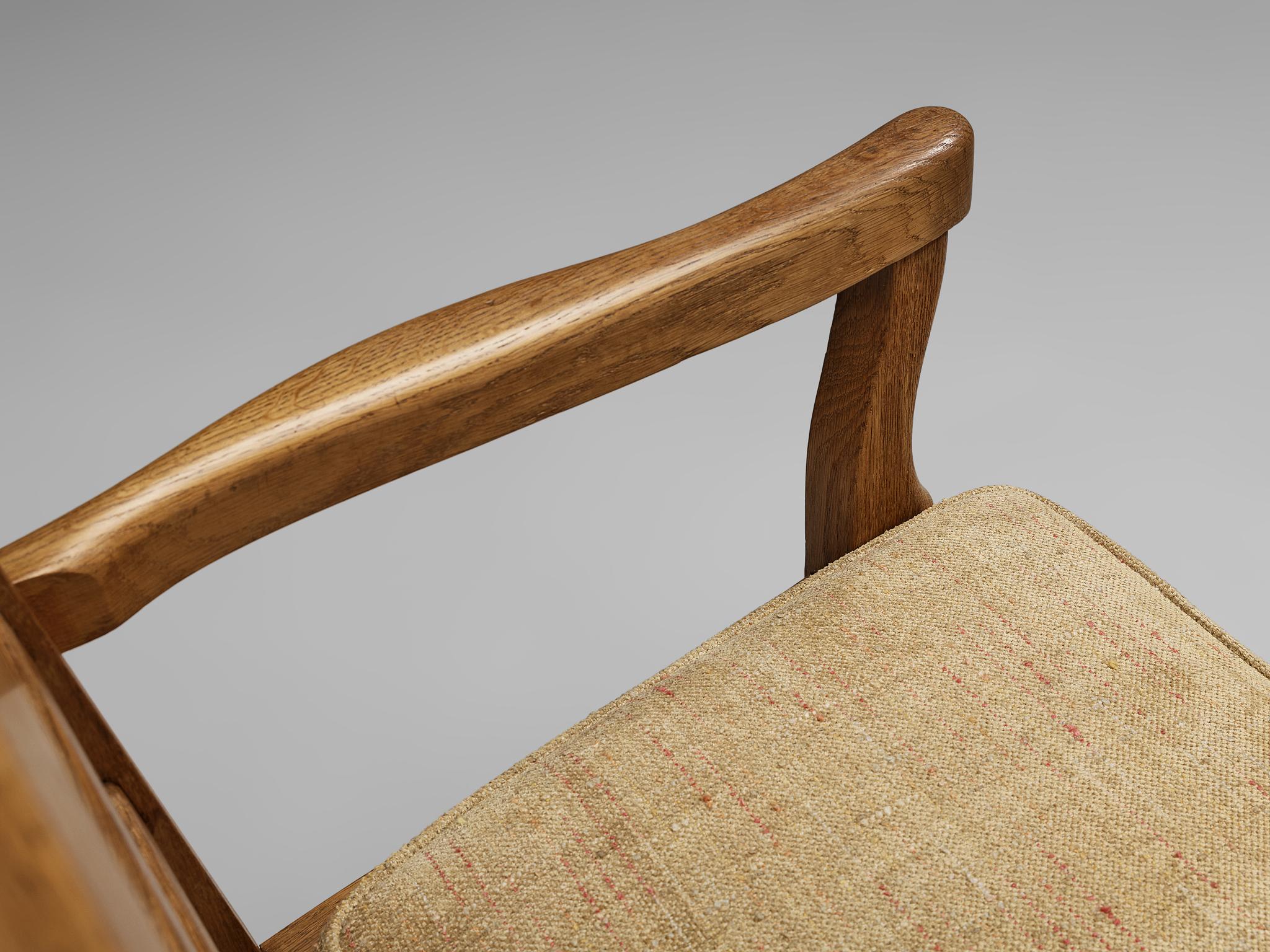 Guillerme & Chambron Armchair in Solid Oak 2