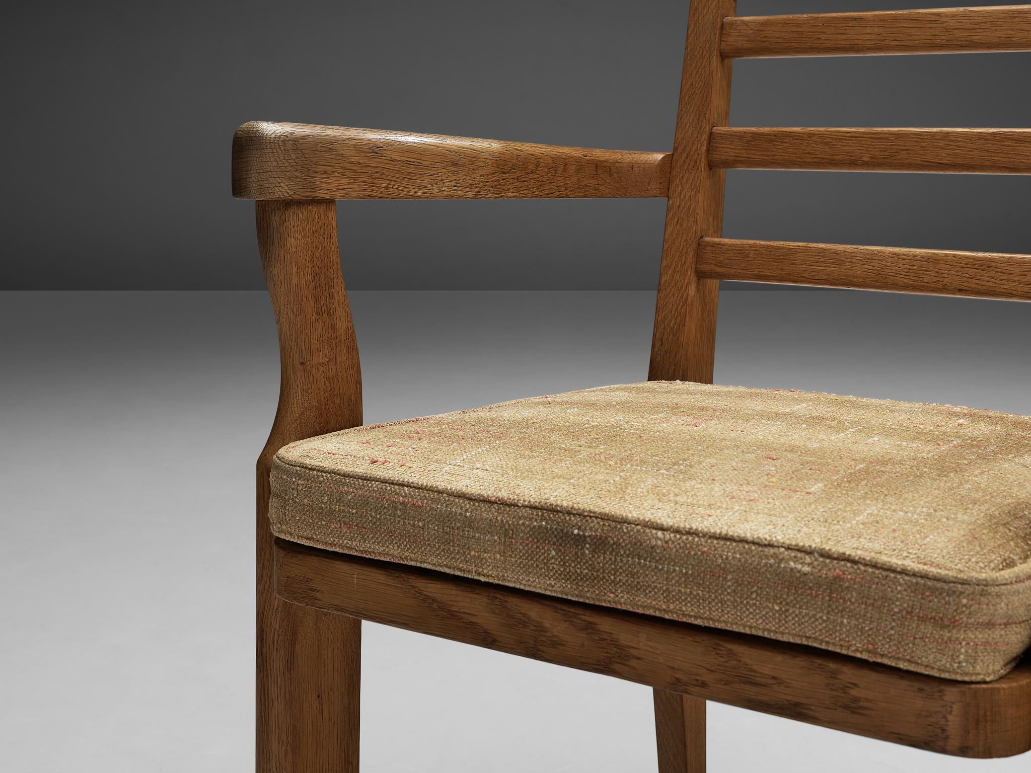 Guillerme & Chambron Armchair in Solid Oak 3