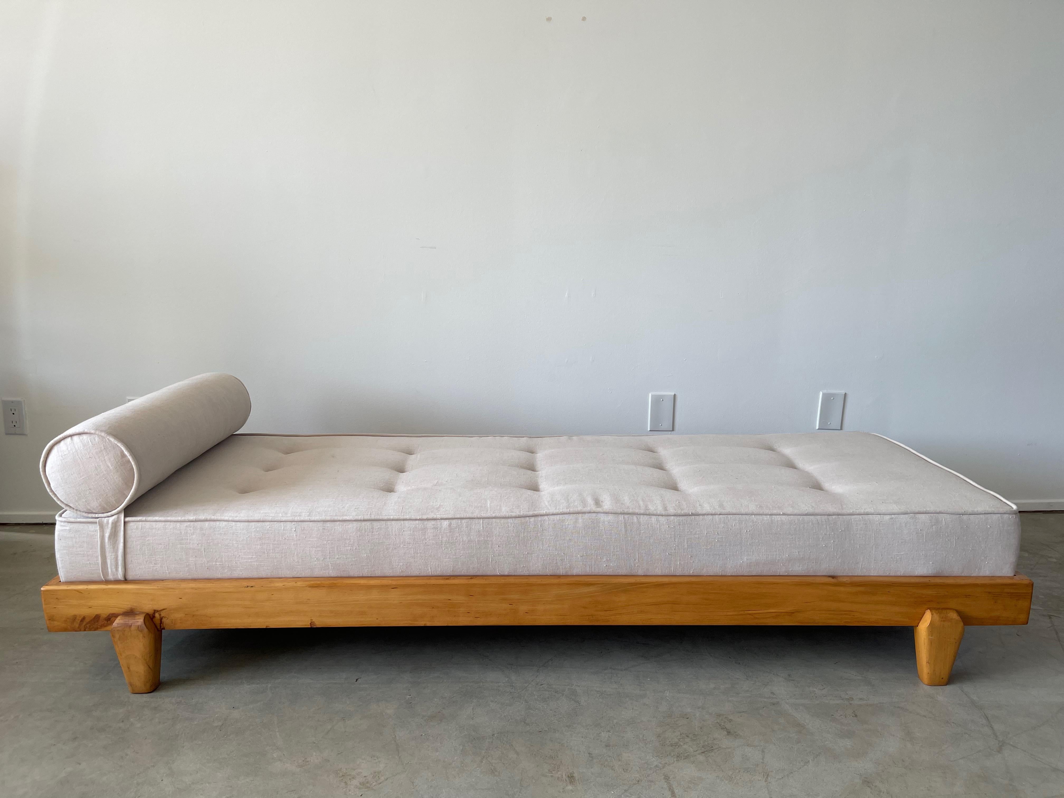 Oak Guillerme et Chambron Attributed Daybed