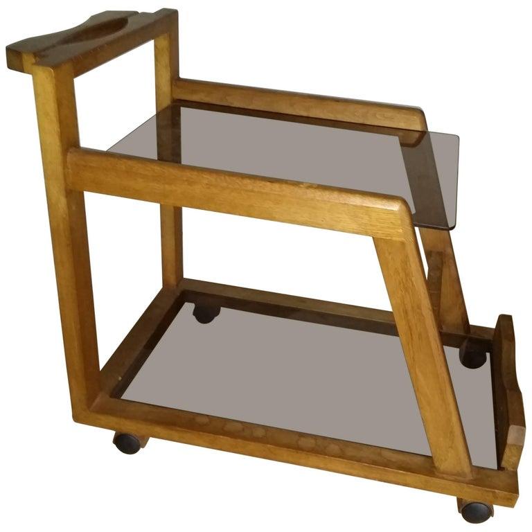 Mid-Century Modern Chariot de bar Guillerme et Chambron en vente