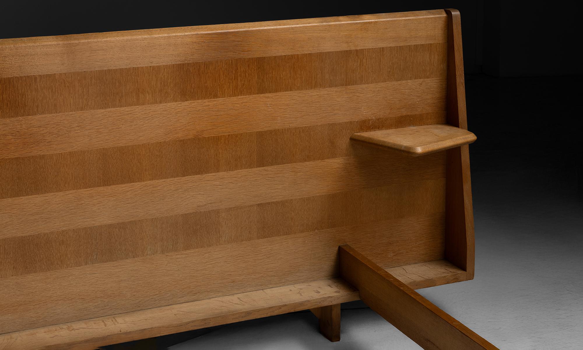 Mid-20th Century Guillerme et Chambron Bed Frame, France, 1960