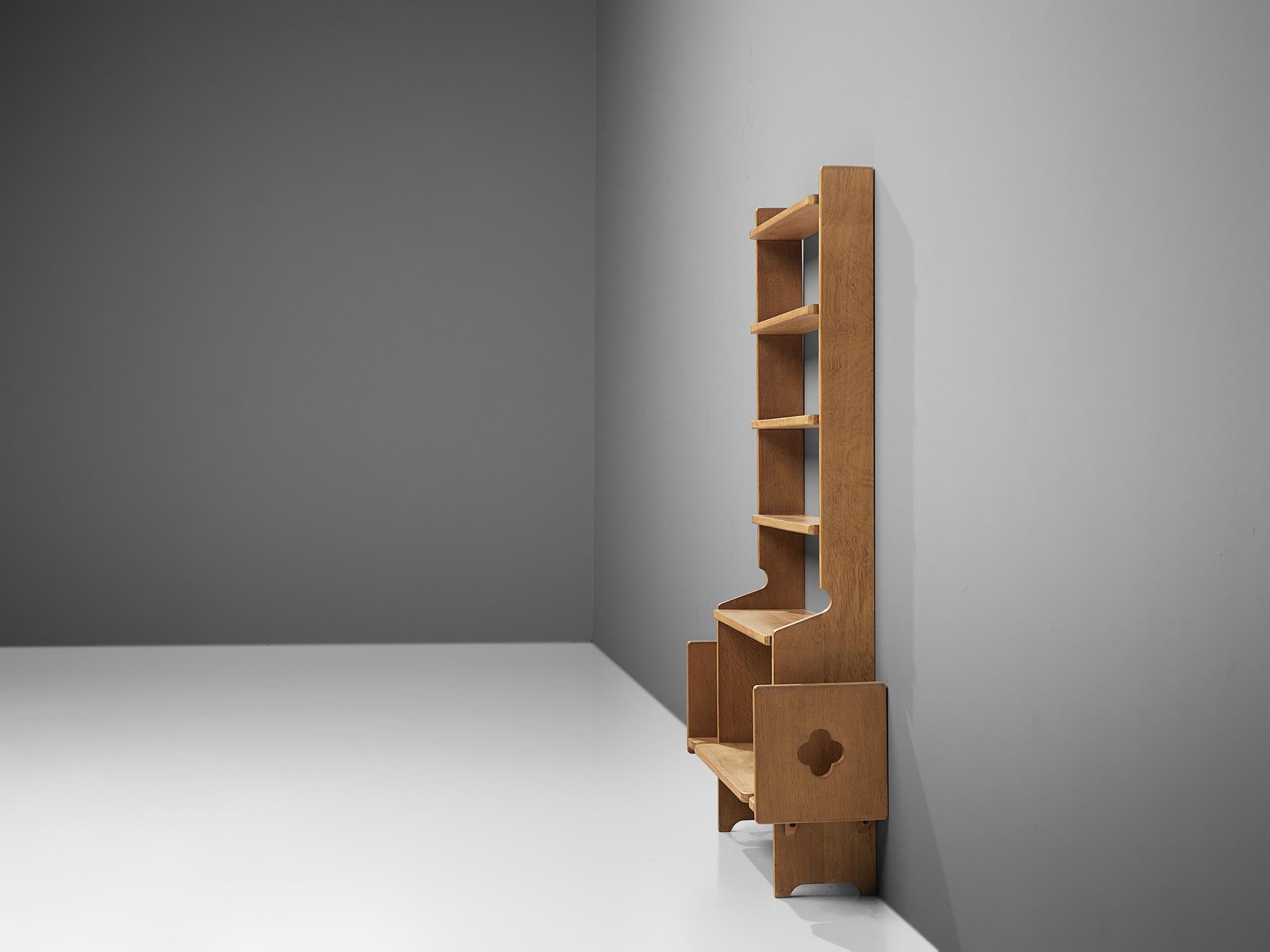 French Guillerme & Chambron Bookcase in Solid Oak