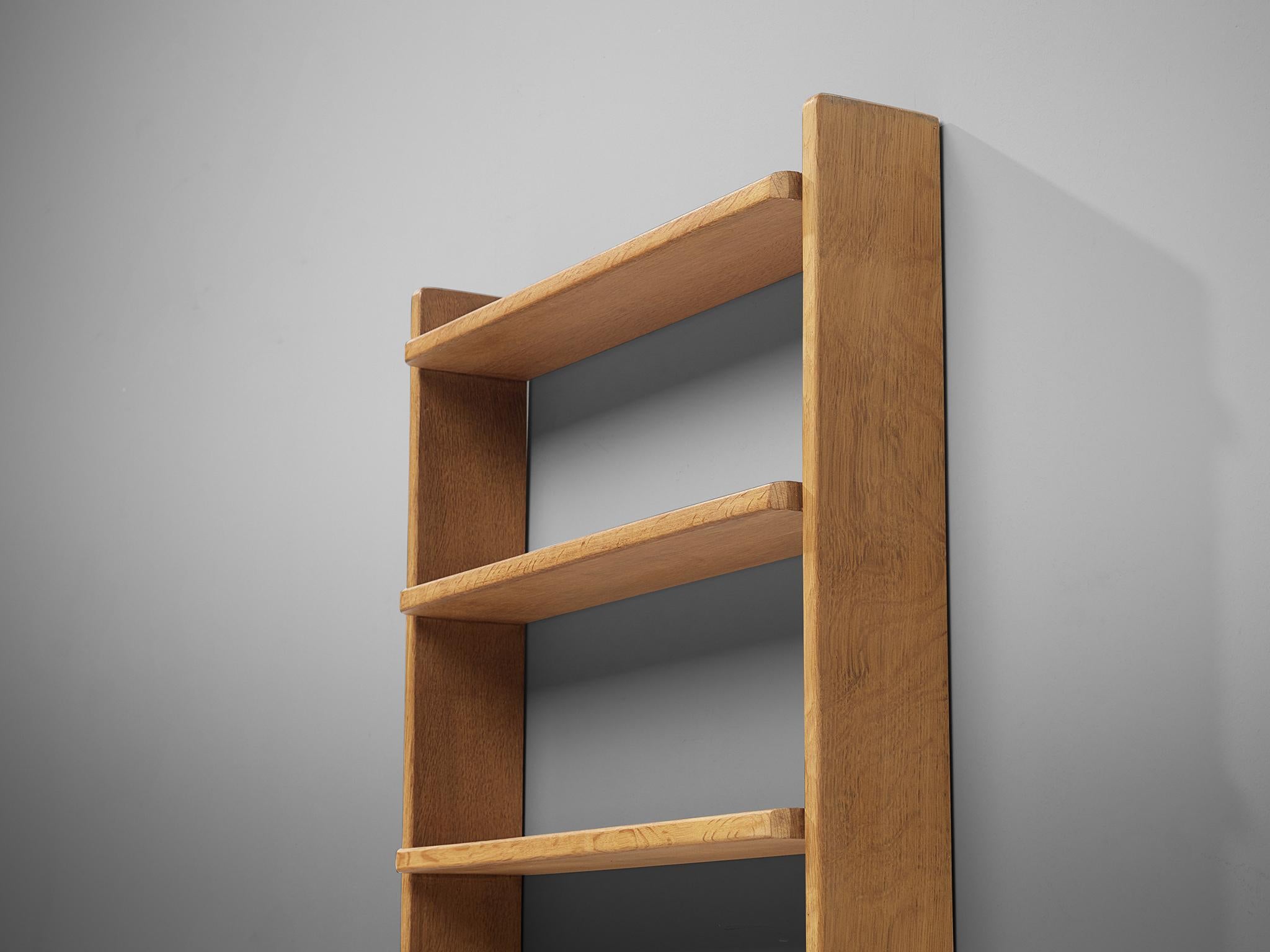 Mid-20th Century Guillerme & Chambron Bookcase in Solid Oak