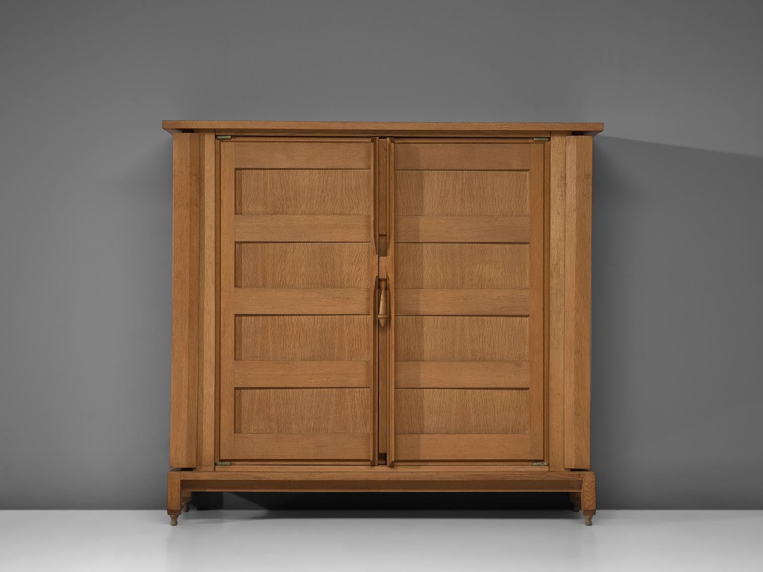 Mid-Century Modern Guillerme et Chambron 'Bouvine' Cabinet in Oak