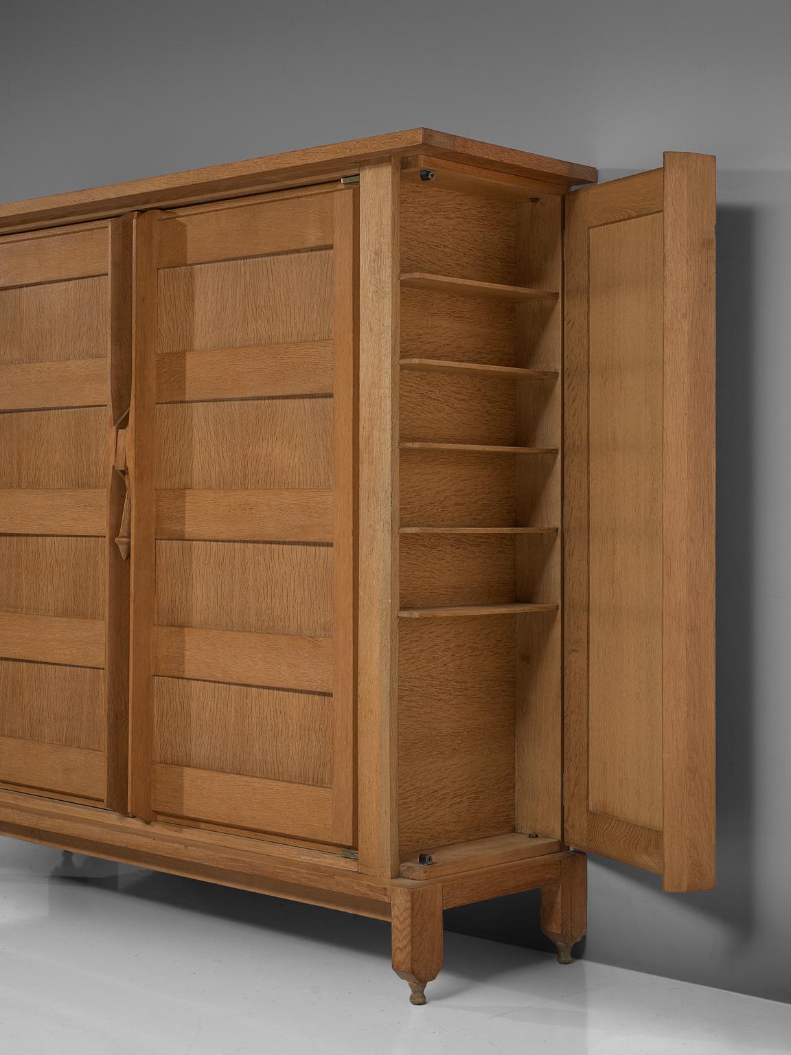 Late 20th Century Guillerme et Chambron 'Bouvine' Cabinet in Oak