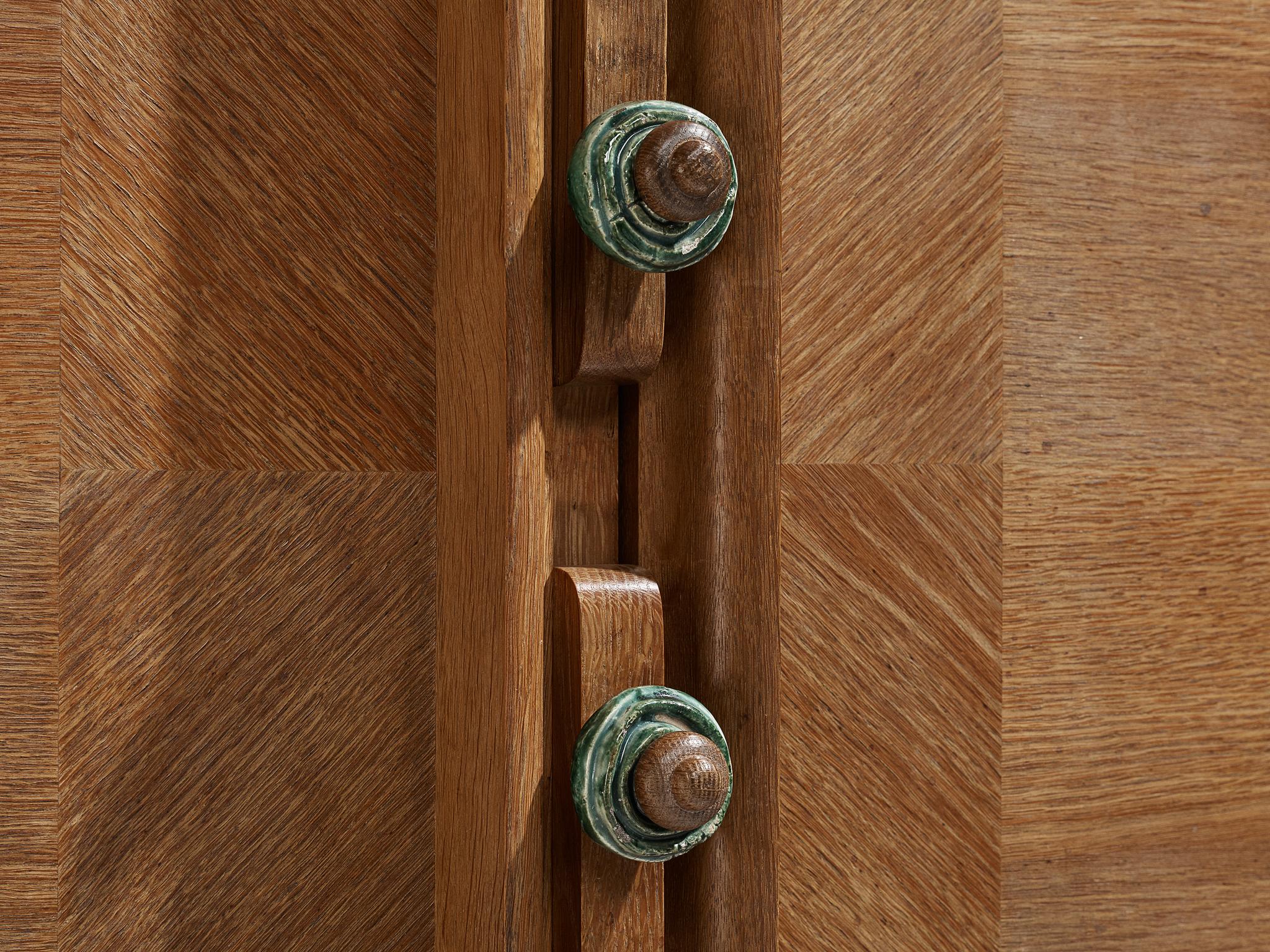 Late 20th Century Guillerme et Chambron 'Bouvine' Highboard in Oak