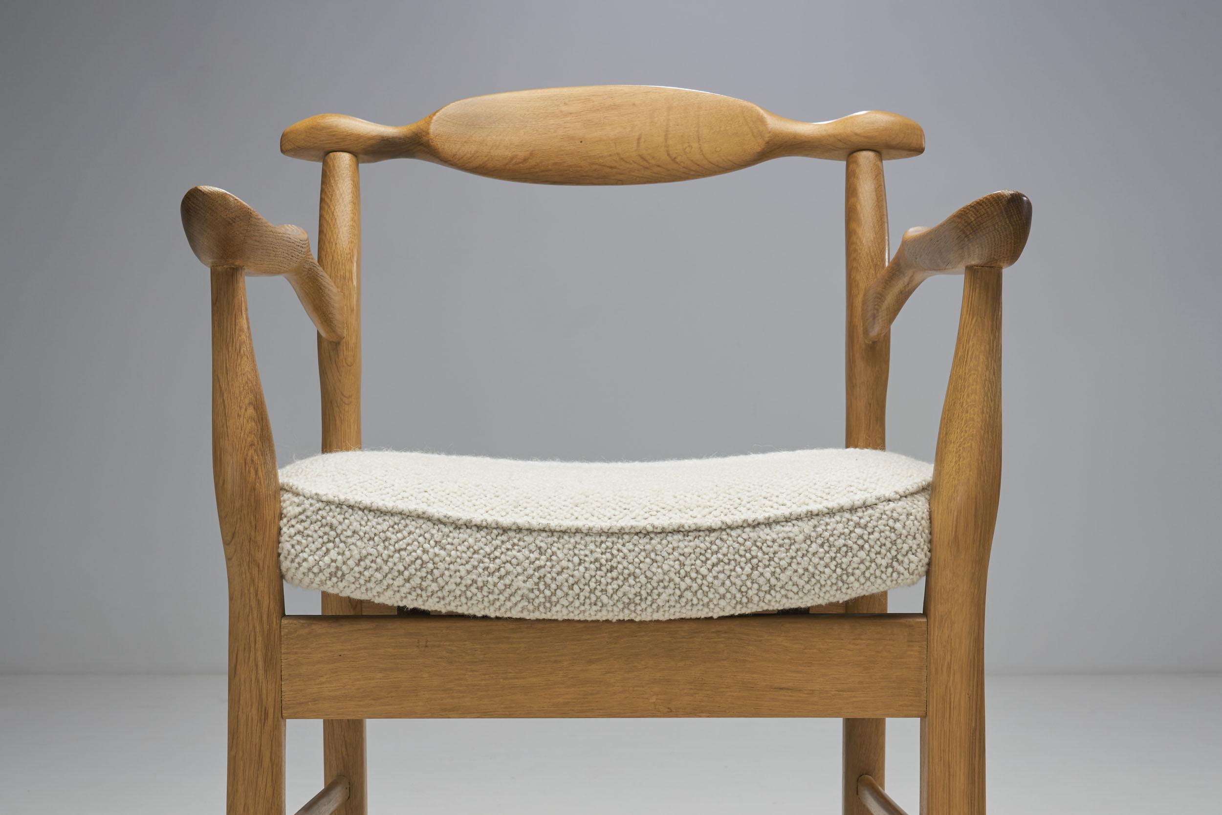 Fabric Guillerme et Chambron “Bridge Fumay” Dining Chair for Votre Maison, France 1960s