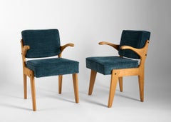 Guillerme et Chambron, Bridge Marius, Coppia di sedie da pranzo, Francia, 1960 ca.