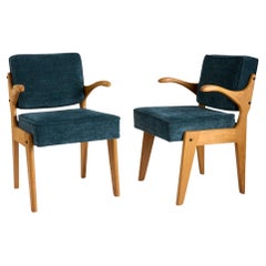 Used Guillerme et Chambron, Bridge Marius, Pair of Dining Chairs, France, c. 1960