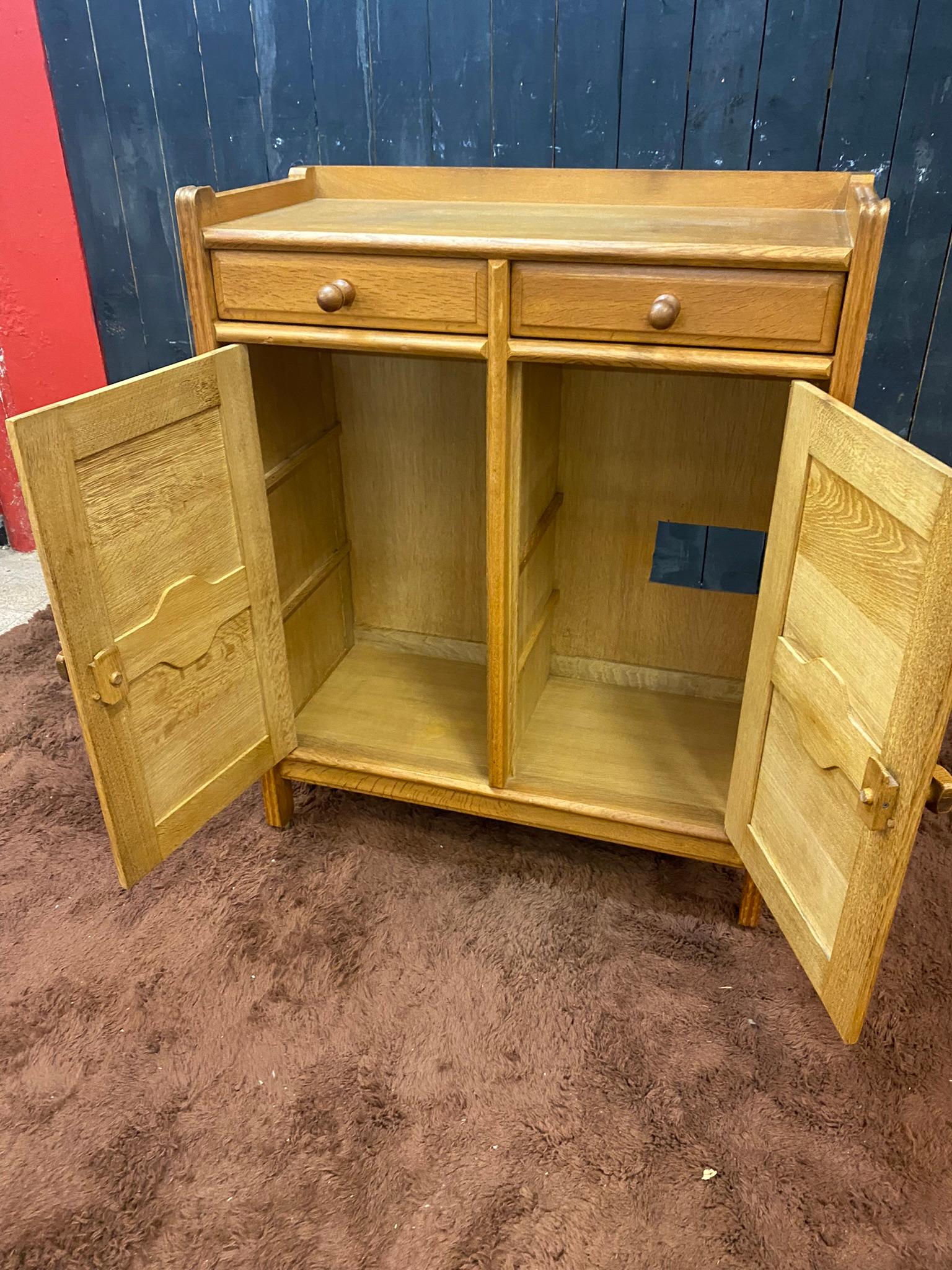 Guillerme et Chambron, Cabinet in Oak, Edition Votre Maison, circa 1960/1970 For Sale 4