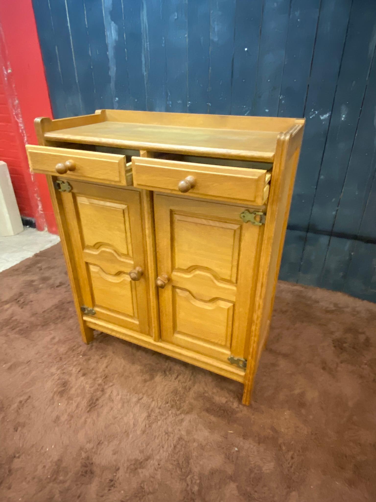 Guillerme et Chambron, Cabinet in Oak, Edition Votre Maison, circa 1960/1970 For Sale 5