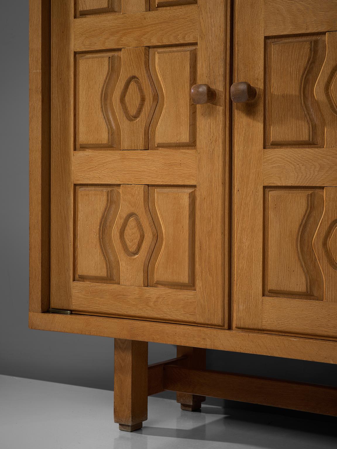 Mid-20th Century Guillerme et Chambron Cabinet in Oak