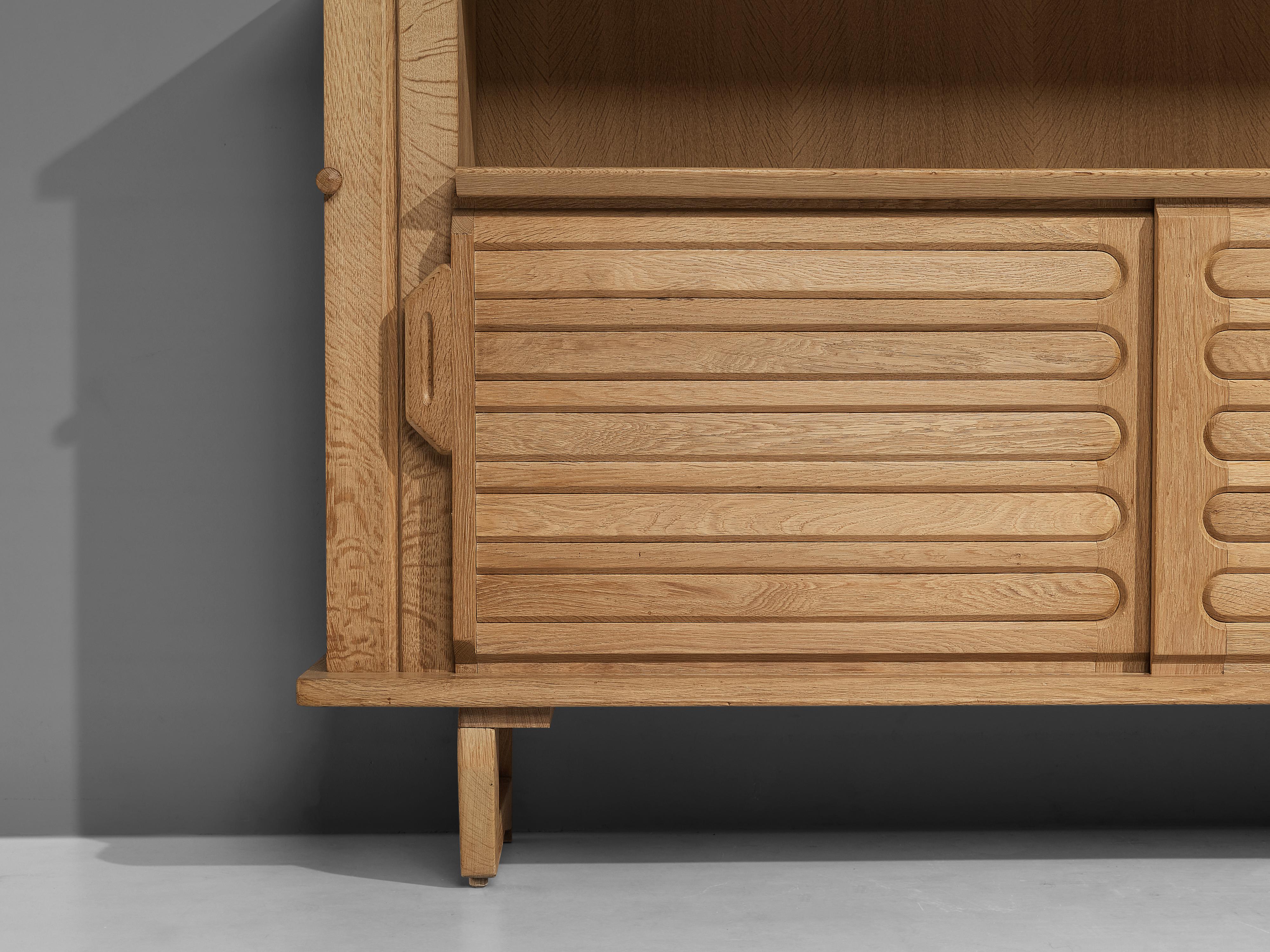 Mid-20th Century Guillerme & Chambron Cabinet in Oak