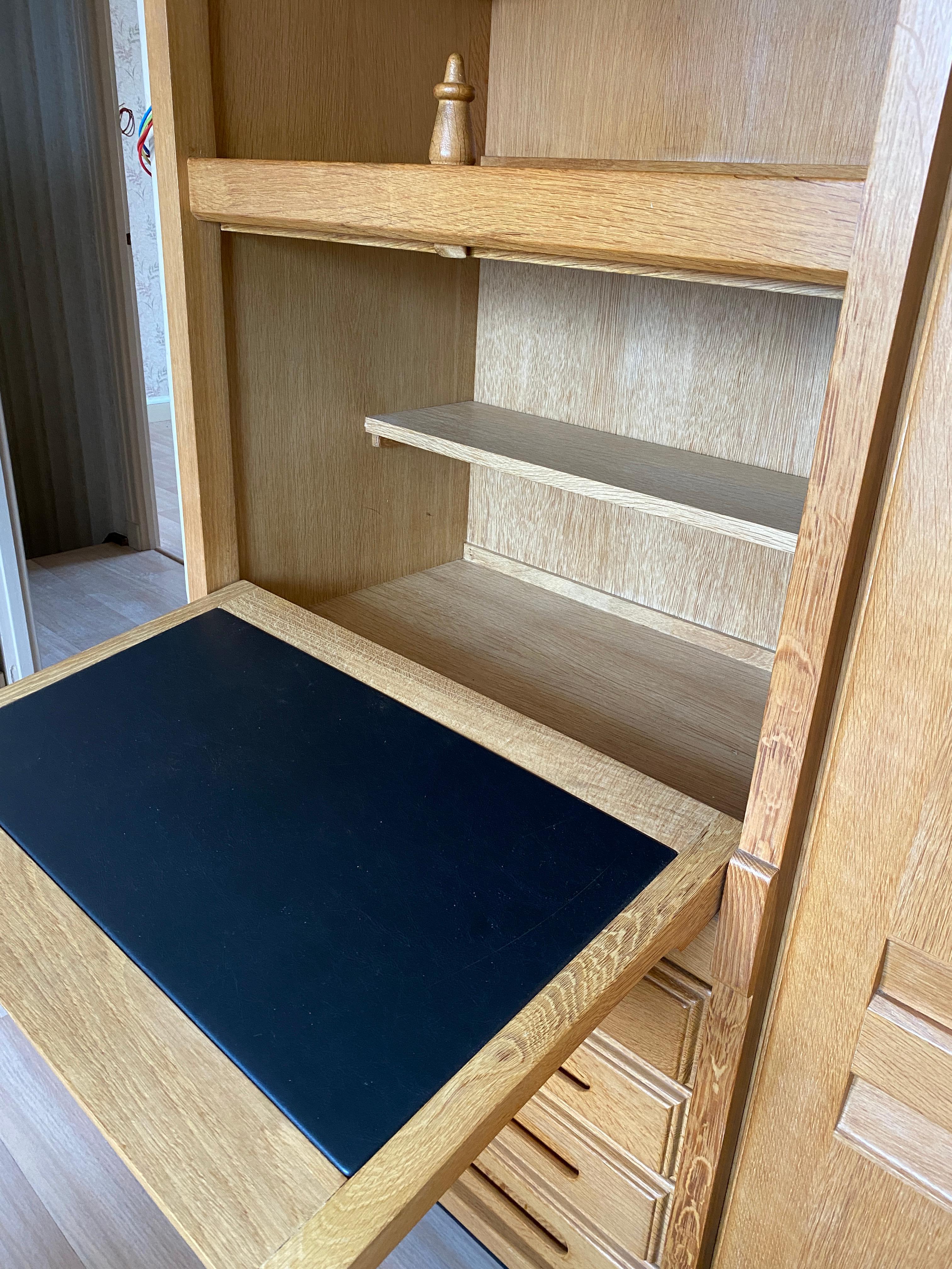 Mid-Century Modern Guillerme et Chambron Cabinet in Oak Votre Maison Edition For Sale