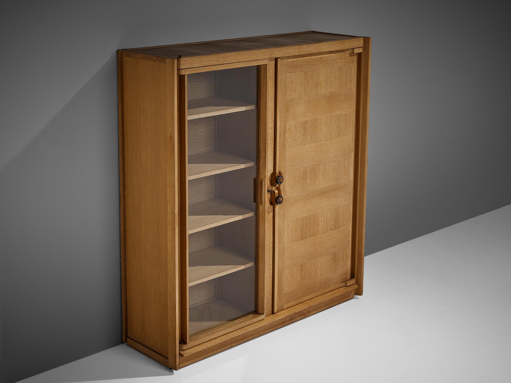Guillerme et Chambron Cabinet in Oak with Glass Door 5