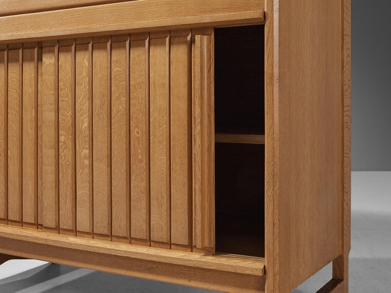 French Guillerme et Chambron Cabinet in Solid Oak For Sale