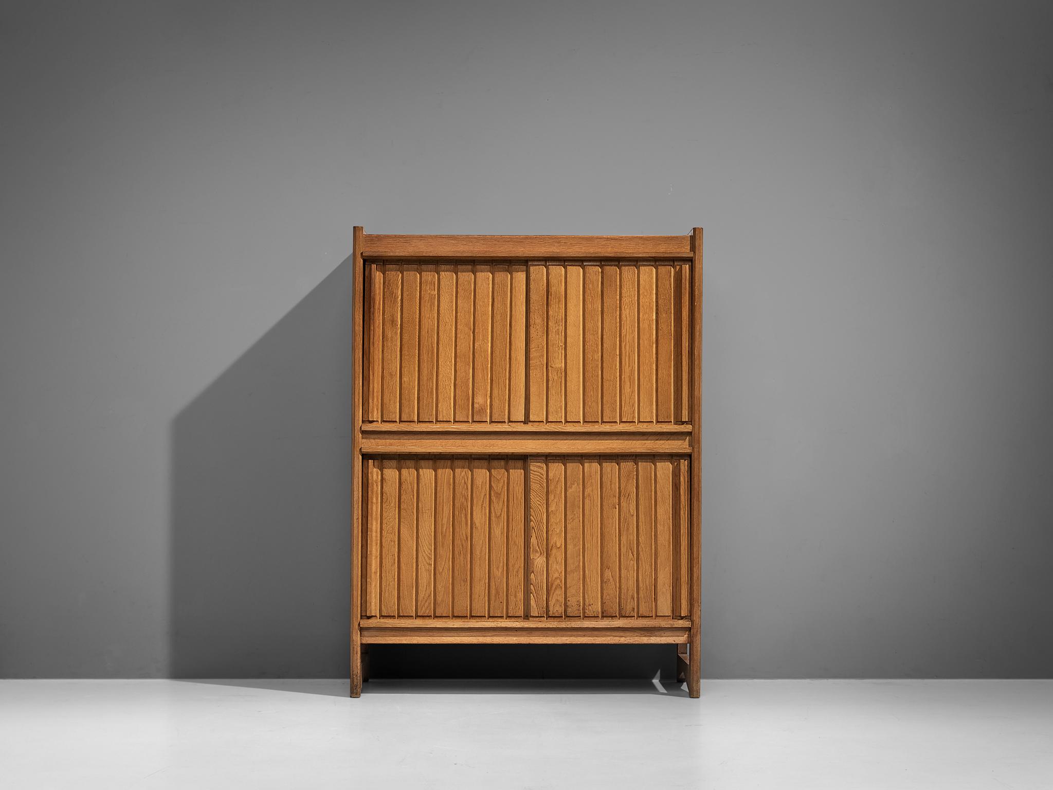French Guillerme & Chambron Cabinet in Solid Oak