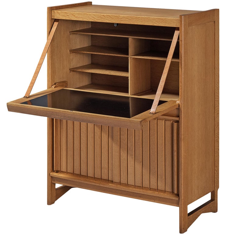 Guillerme et Chambron Cabinet in Solid Oak For Sale