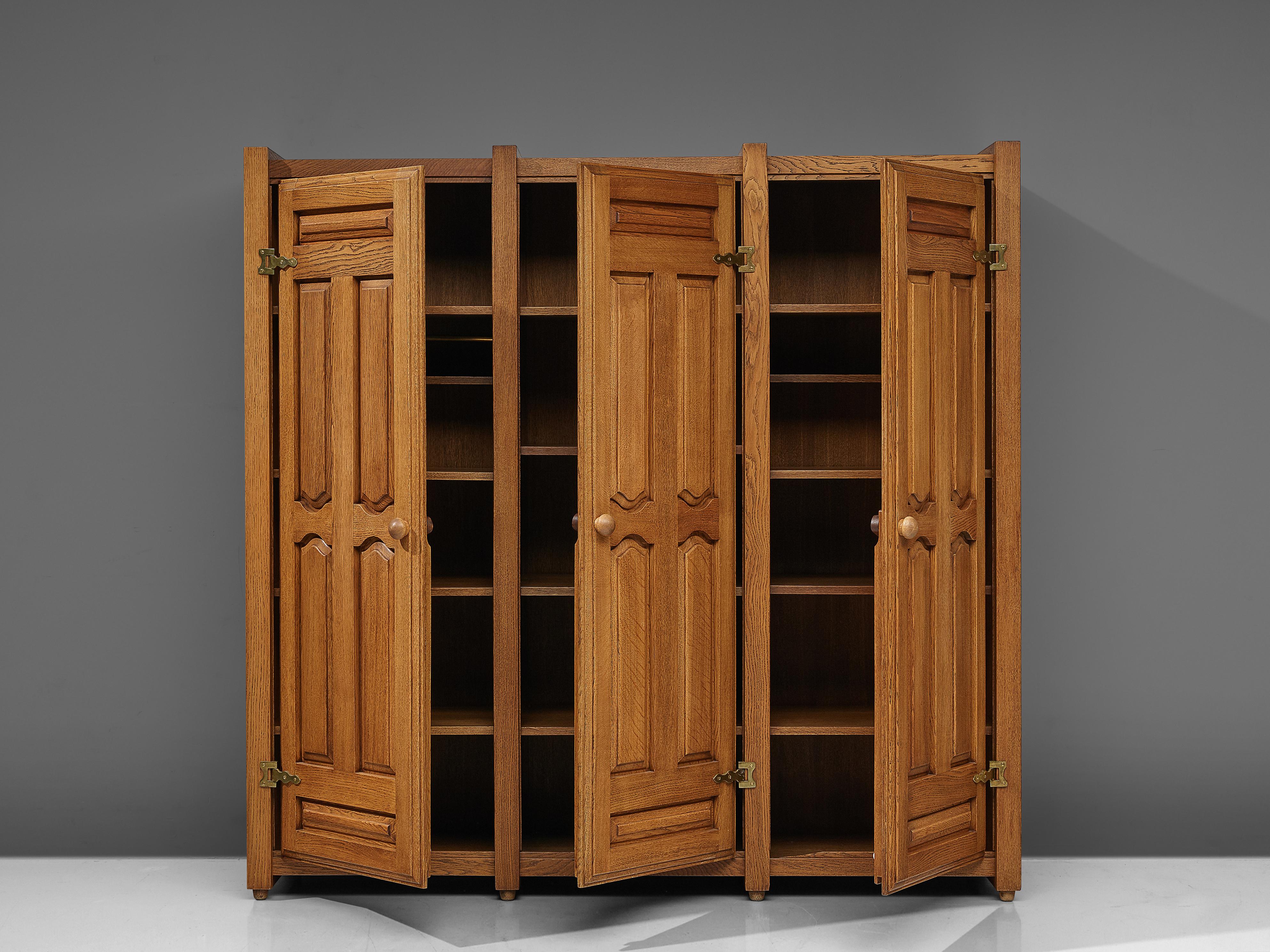 Guillerme et Chambron Cabinet with Three Doors in Oak 1