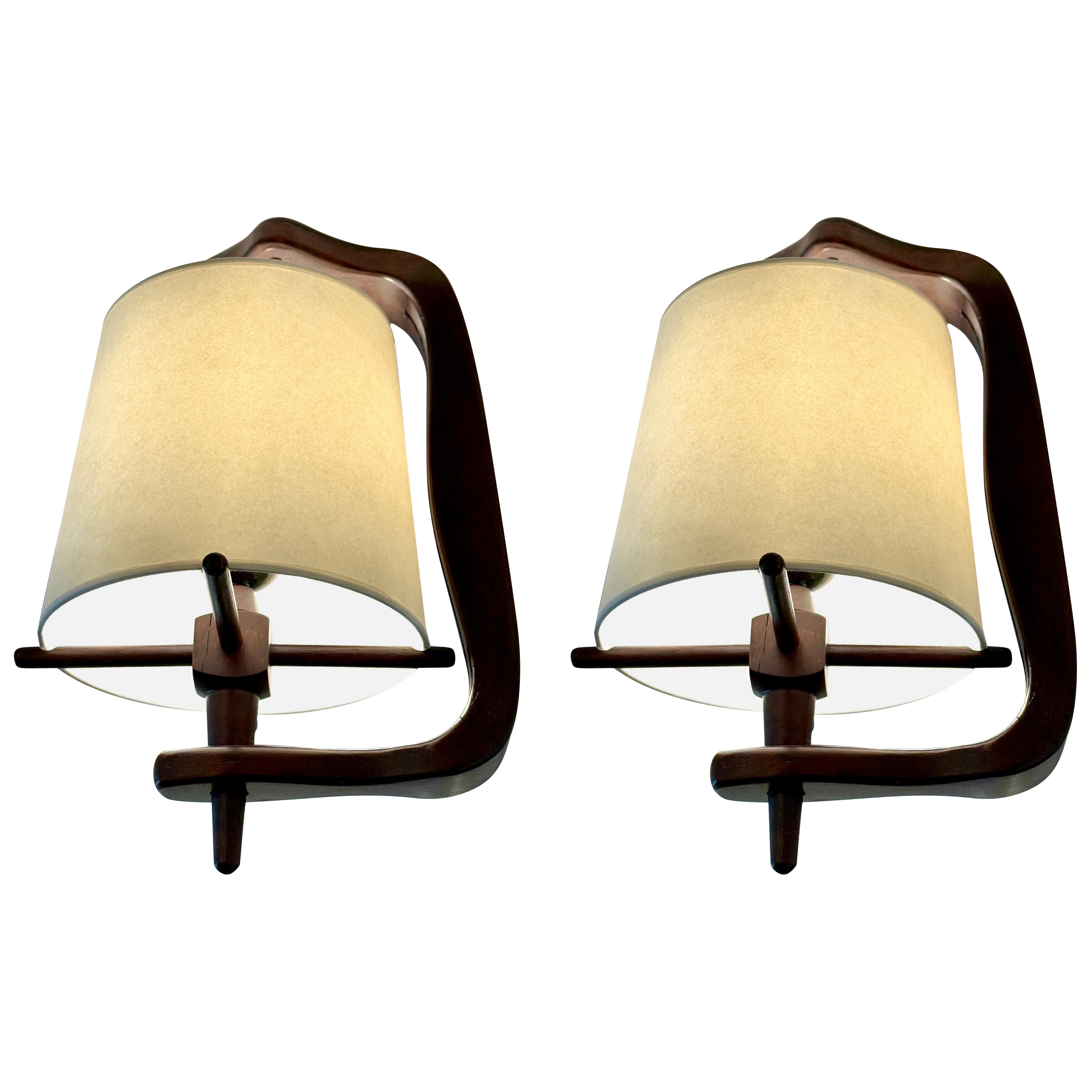 Guillerme et Chambron Ceiling Mounted Lantern Style Light Fixtures - PAIR For Sale