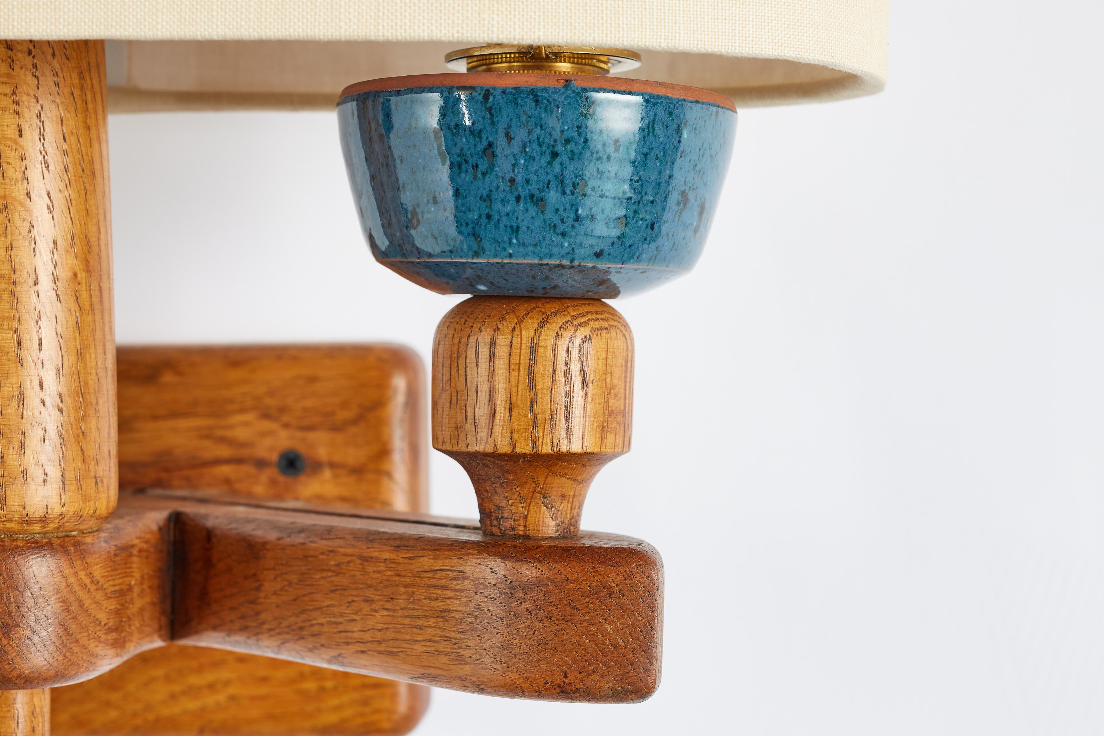 Guillerme et Chambron Ceramic Wall Sconce For Sale 5